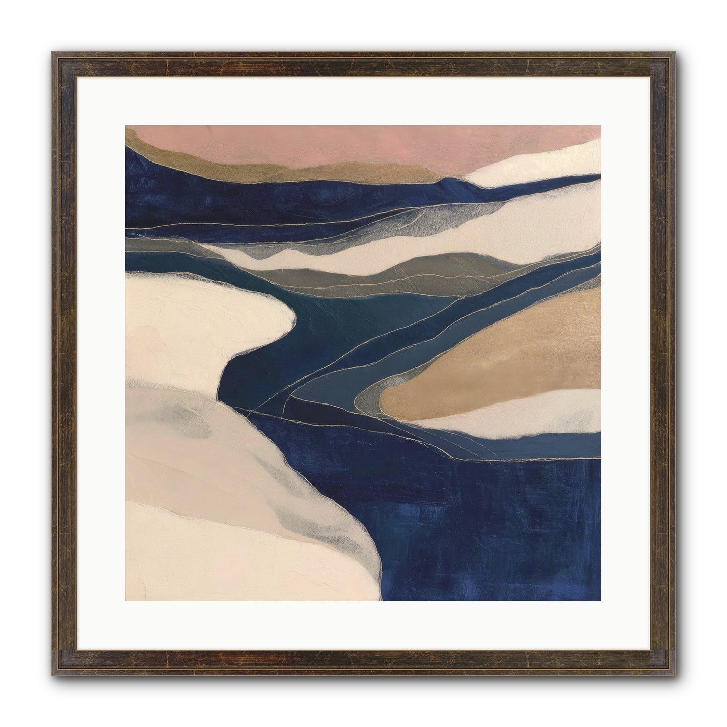 Indigo Framed Print - Slimwoods Black/Gold 20x20