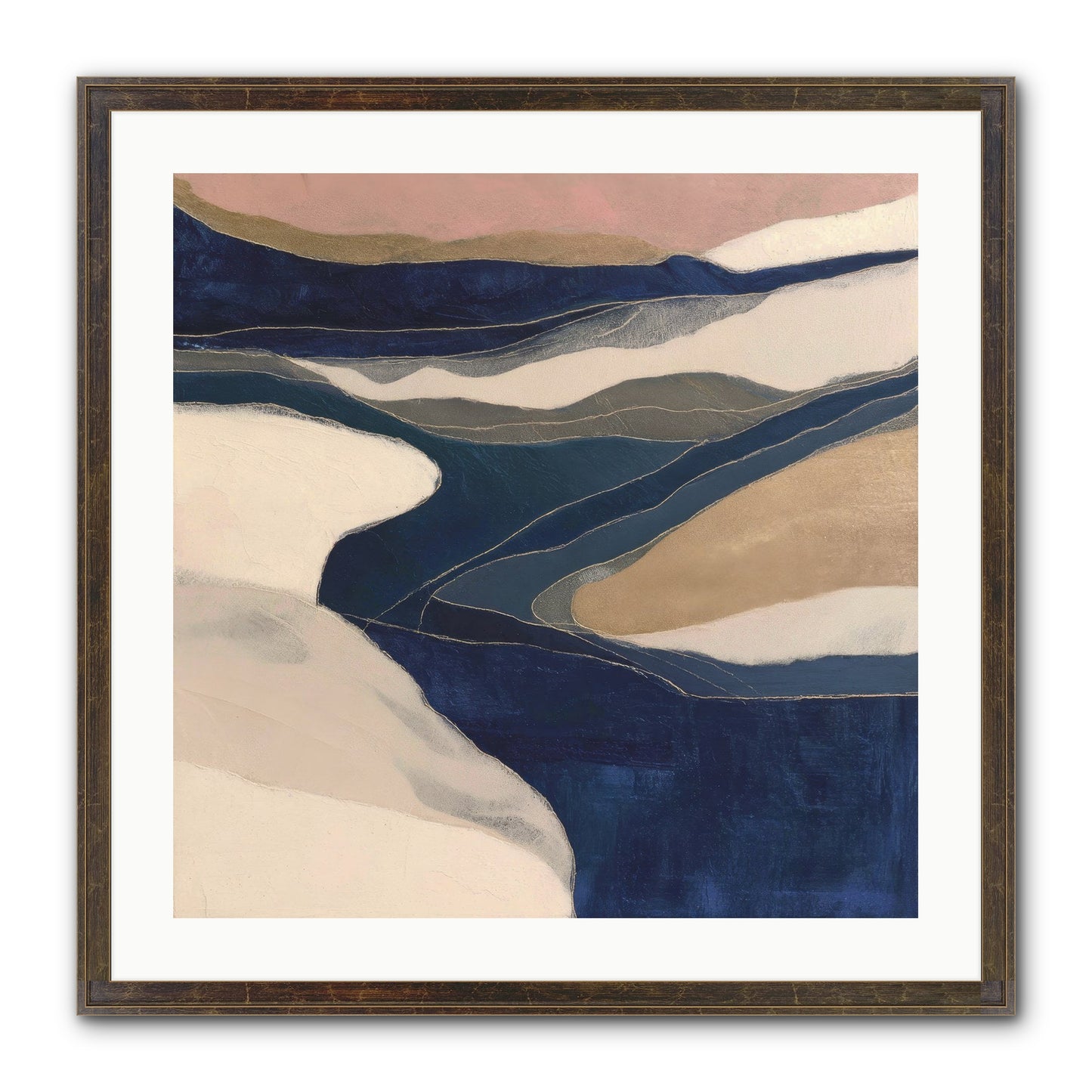Indigo Framed Print - Slimwoods Black/Gold 24x24