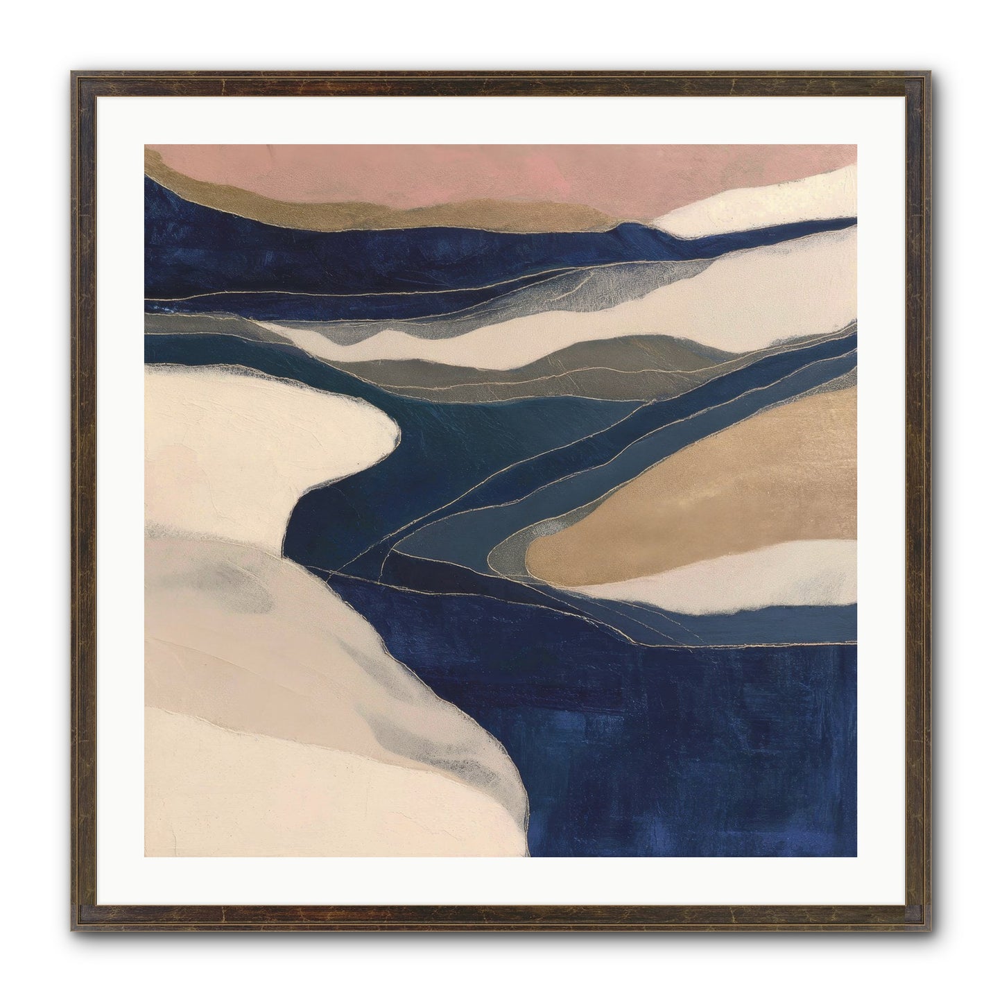 Indigo Framed Print - Slimwoods Black/Gold 30x30
