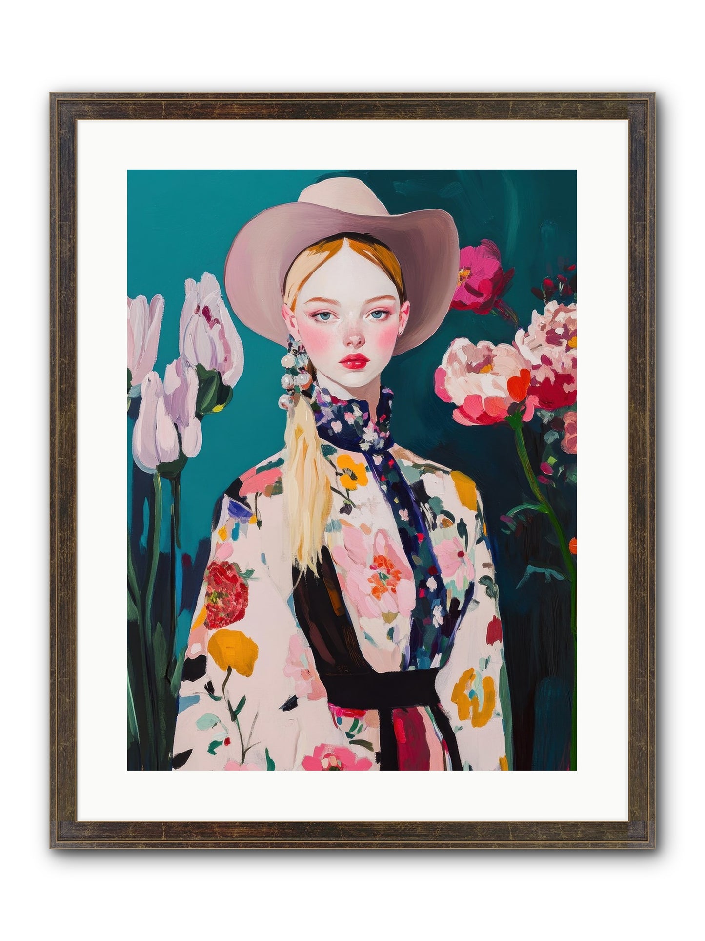 Indigo Desert Framed Print - Slimwoods Black/Gold 18x24