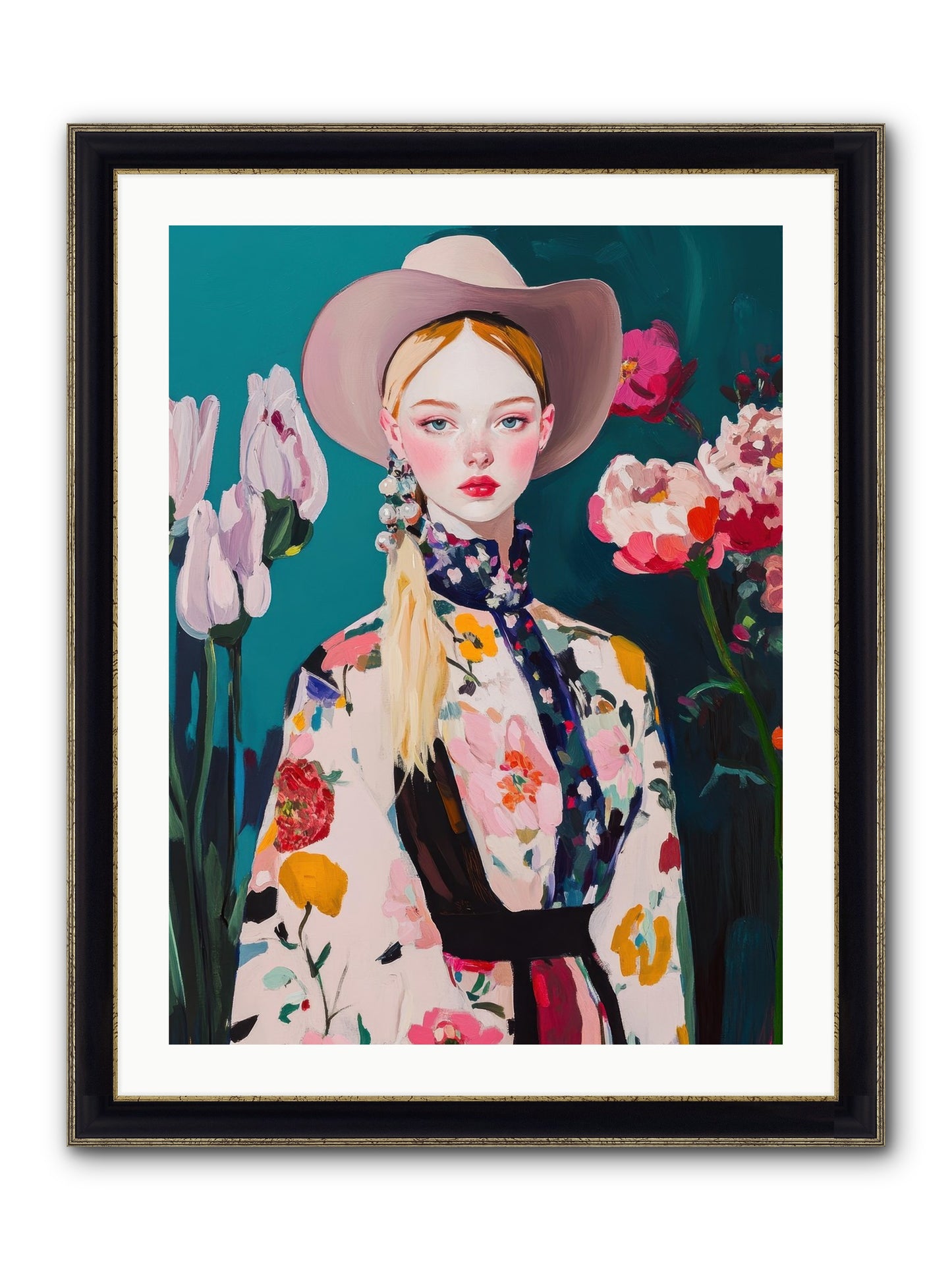 Indigo Desert Framed Print - Black & Gold 24x32