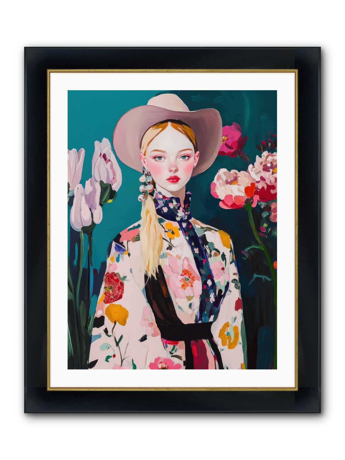 Indigo Desert Framed Print - Wide Black w/Gold 24x32