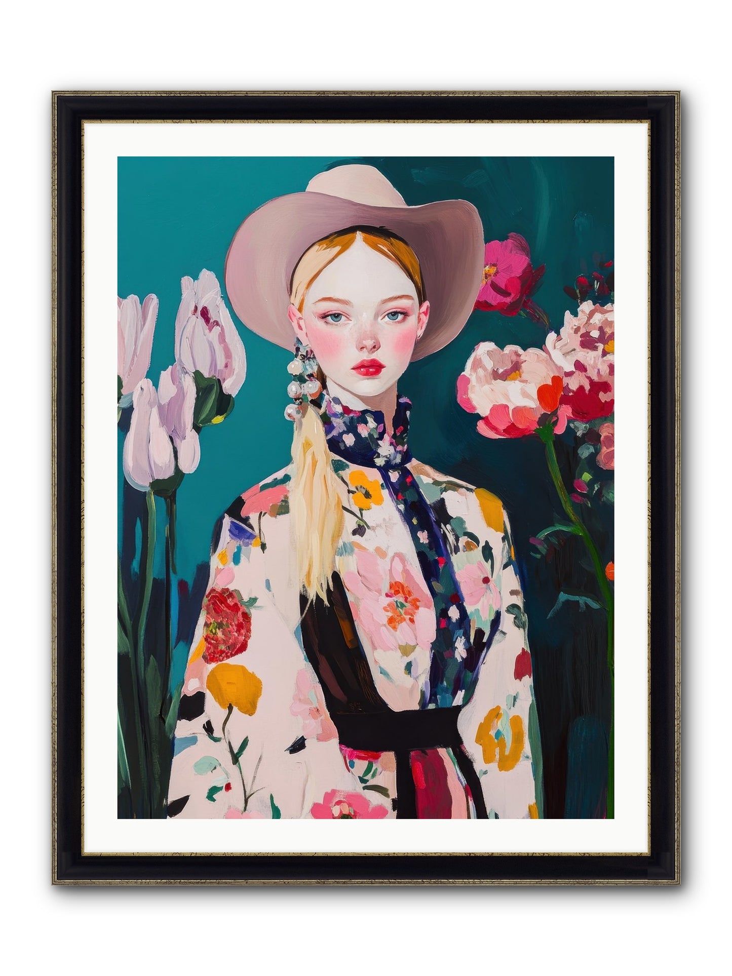Indigo Desert Framed Print - Black & Gold 30x40