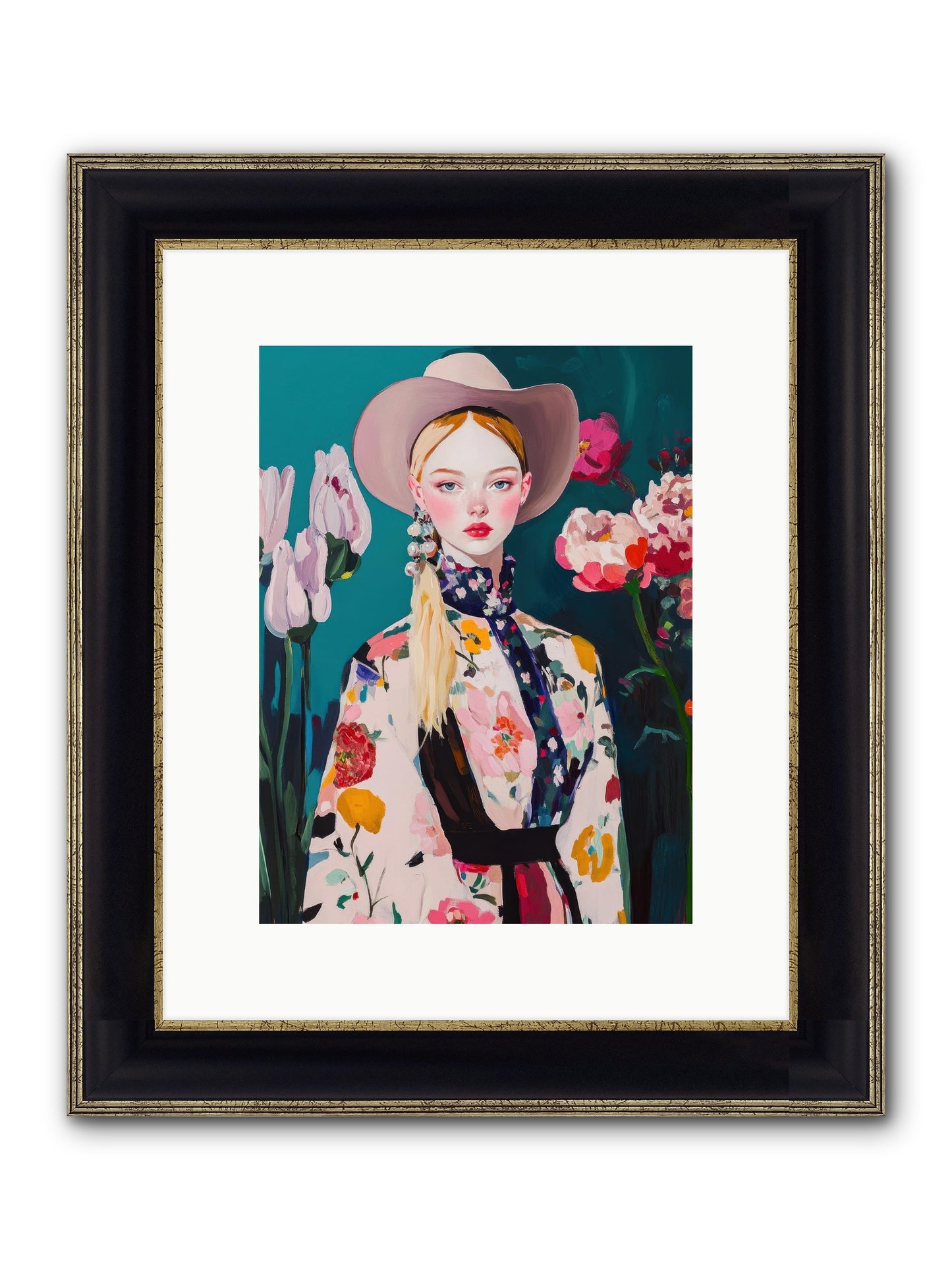 Indigo Desert Framed Print - Black & Gold 9x12