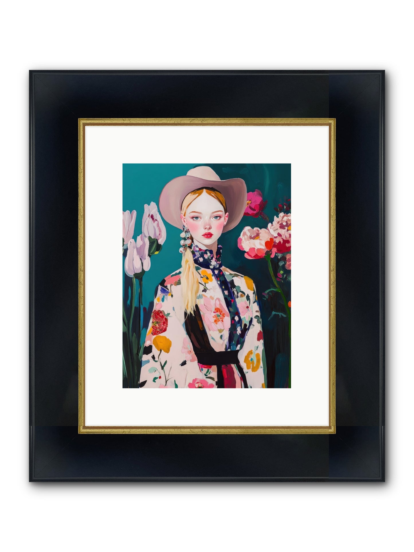 Indigo Desert Framed Print - Wide Black w/Gold 9x12