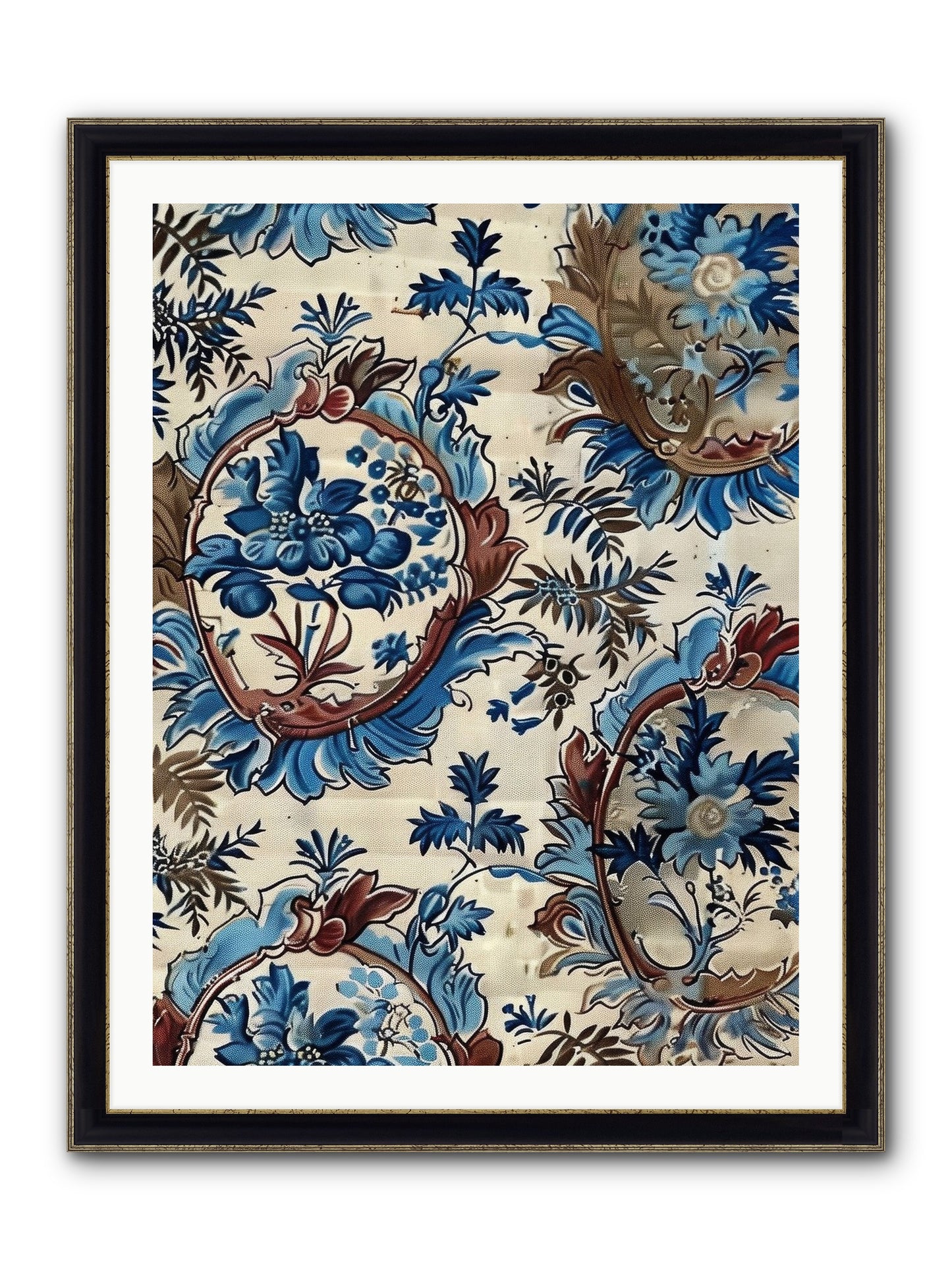 Indigo Silhouette Framed Print - Black & Gold 30x40