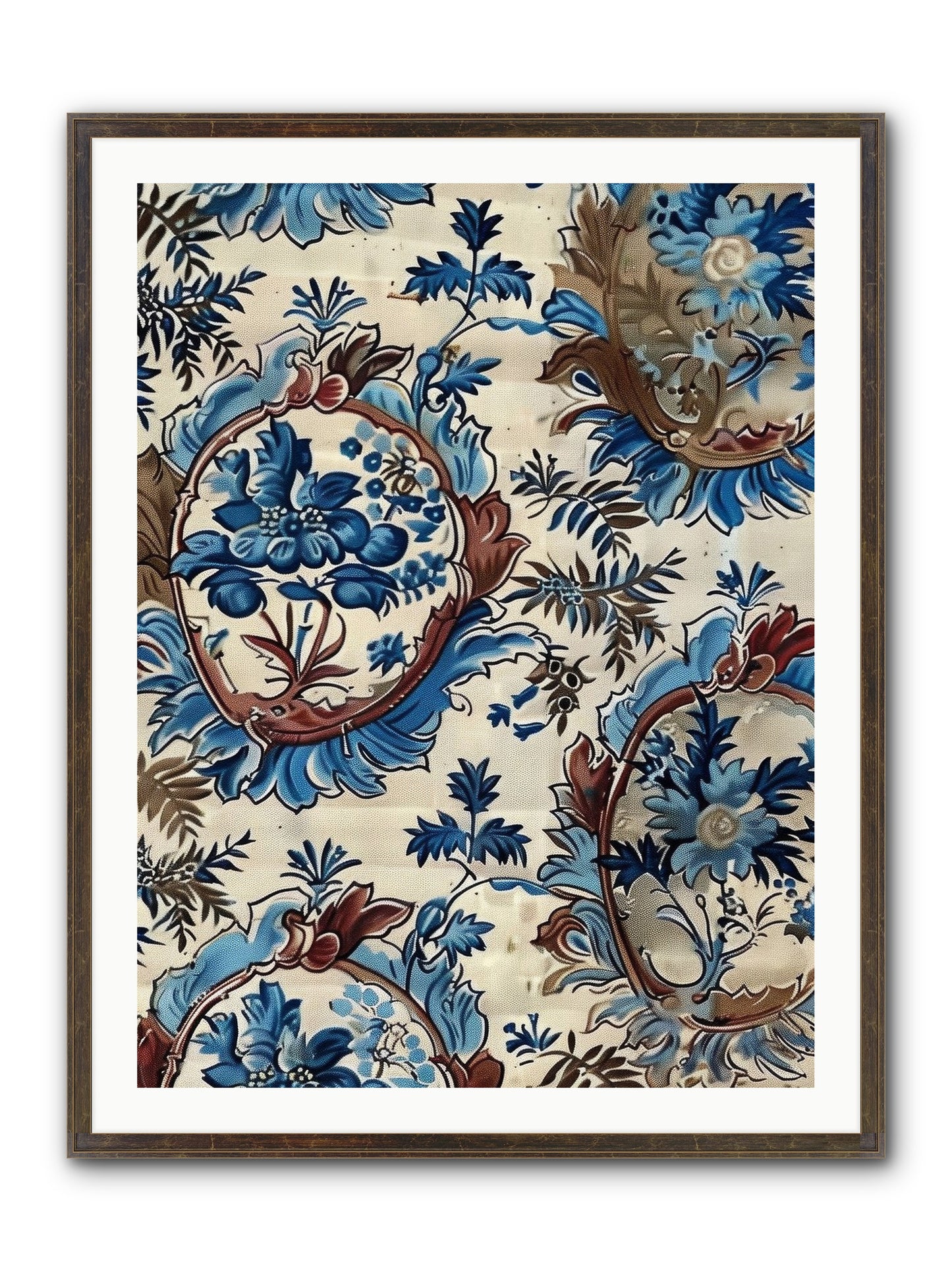 Indigo Silhouette Framed Print - Slimwoods Black/Gold 30x40