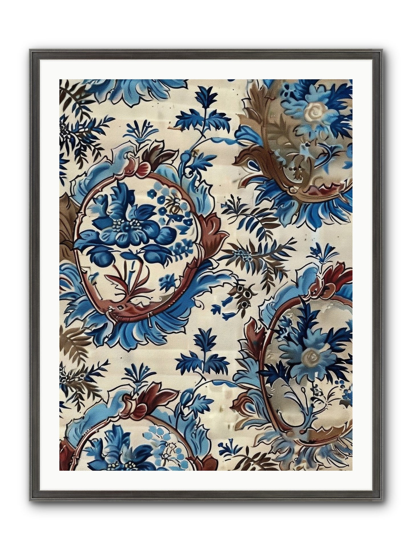 Indigo Silhouette Framed Print - Slimwoods Black/Silver 30x40
