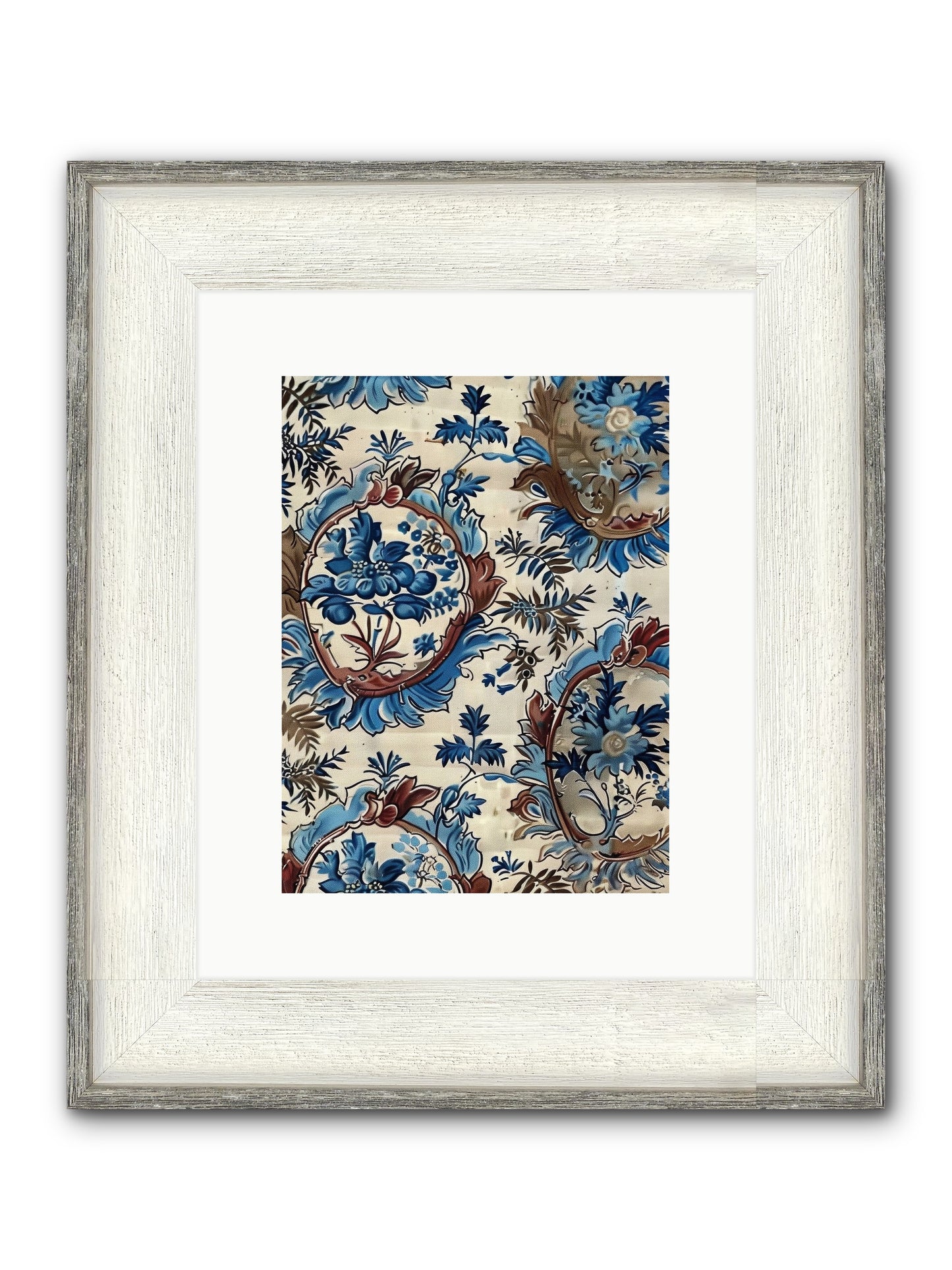 Indigo Silhouette Framed Print - Driftwood White 9x12