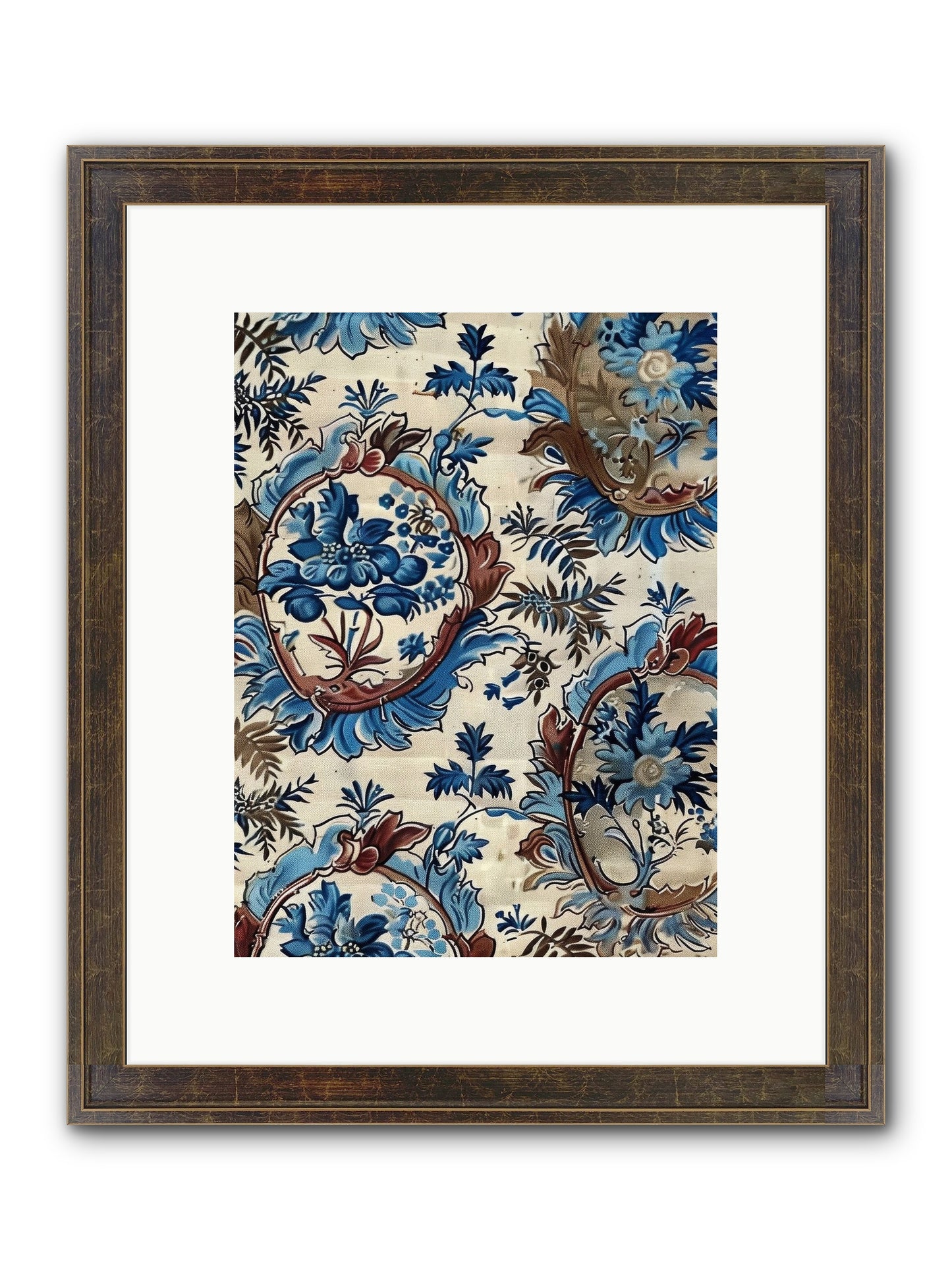 Indigo Silhouette Framed Print - Slimwoods Black/Gold 9x12
