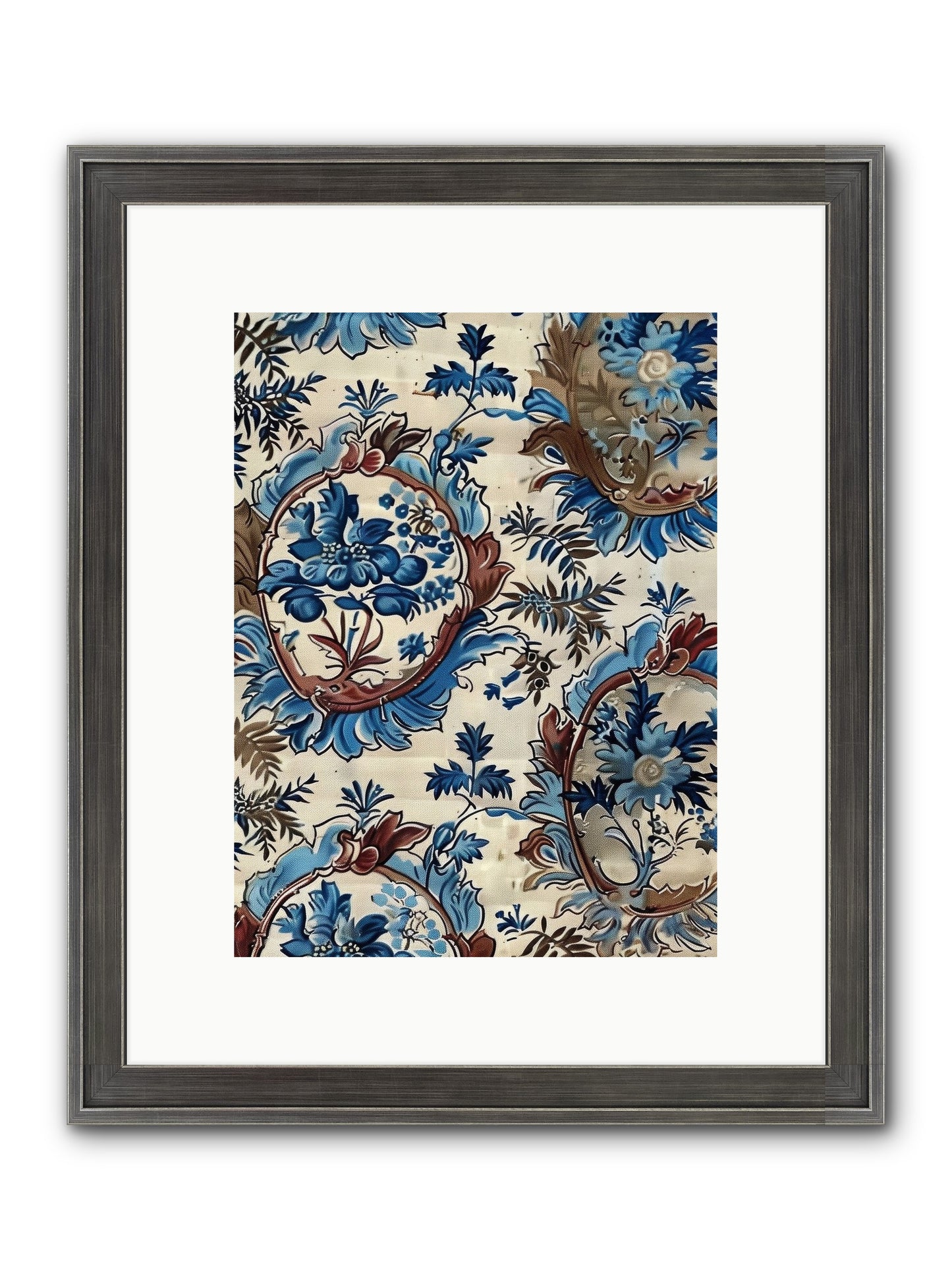Indigo Silhouette Framed Print - Slimwoods Black/Silver 9x12