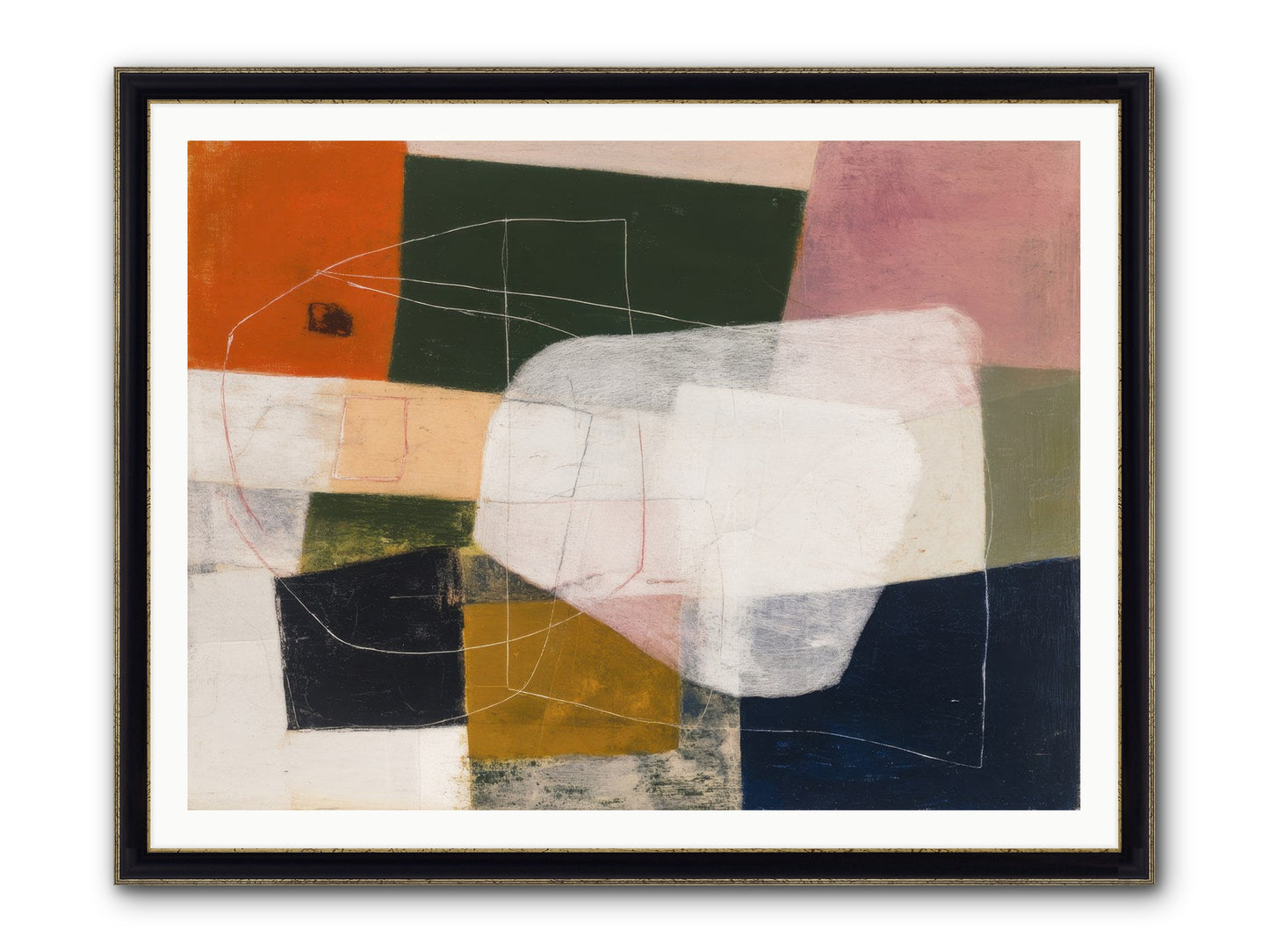 Inhabited Framed Print - Black & Gold 48x36