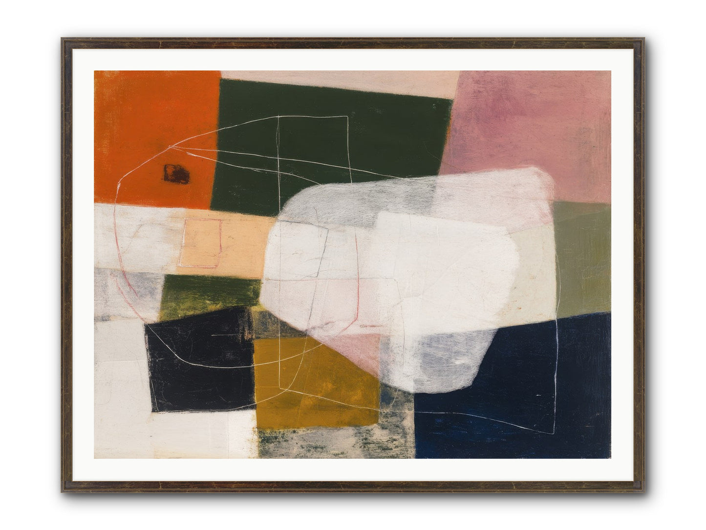 Inhabited Framed Print - Slimwoods Black/Gold 48x36