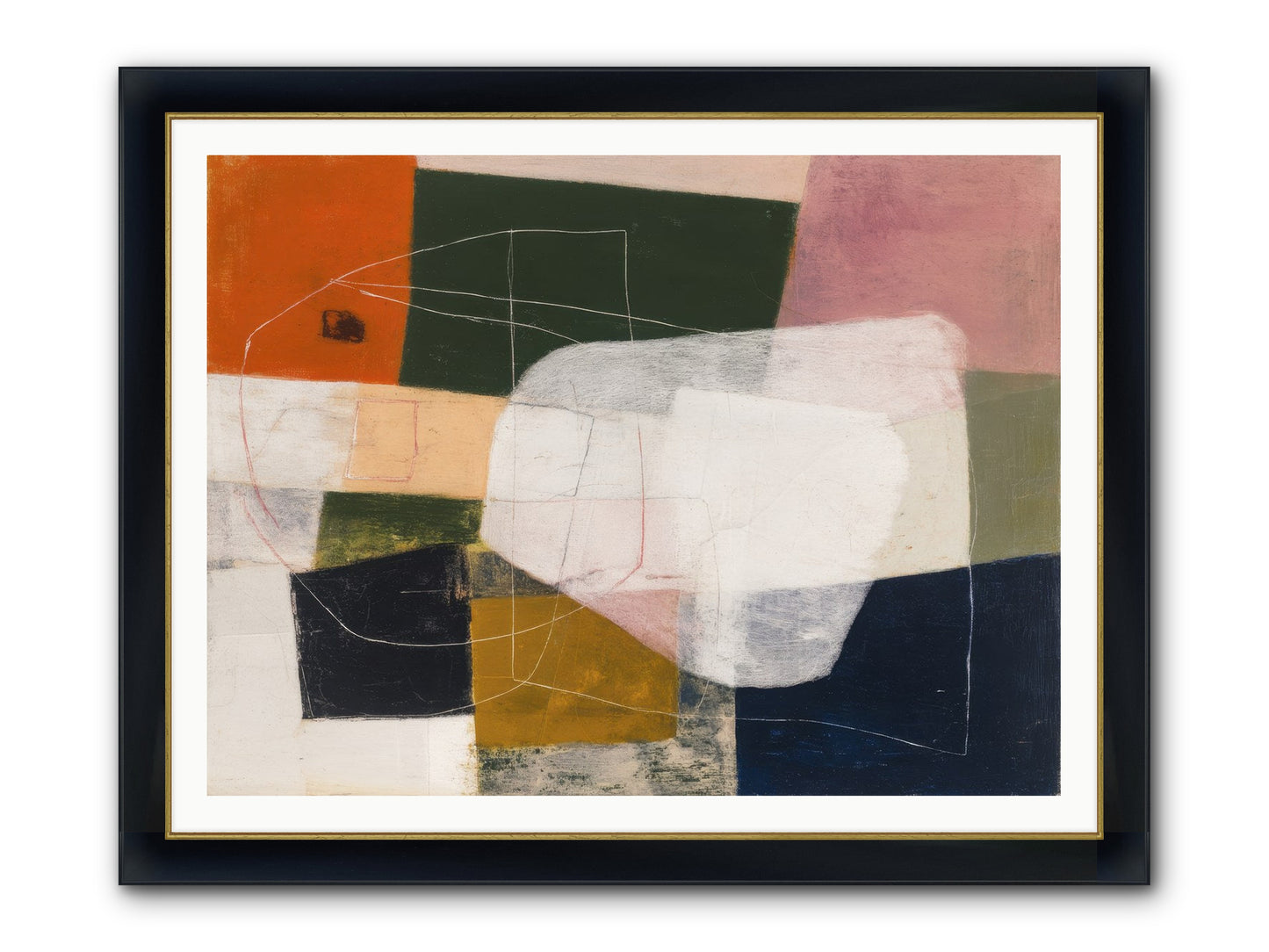 Inhabited Framed Print - Wide Black w/Gold 48x36