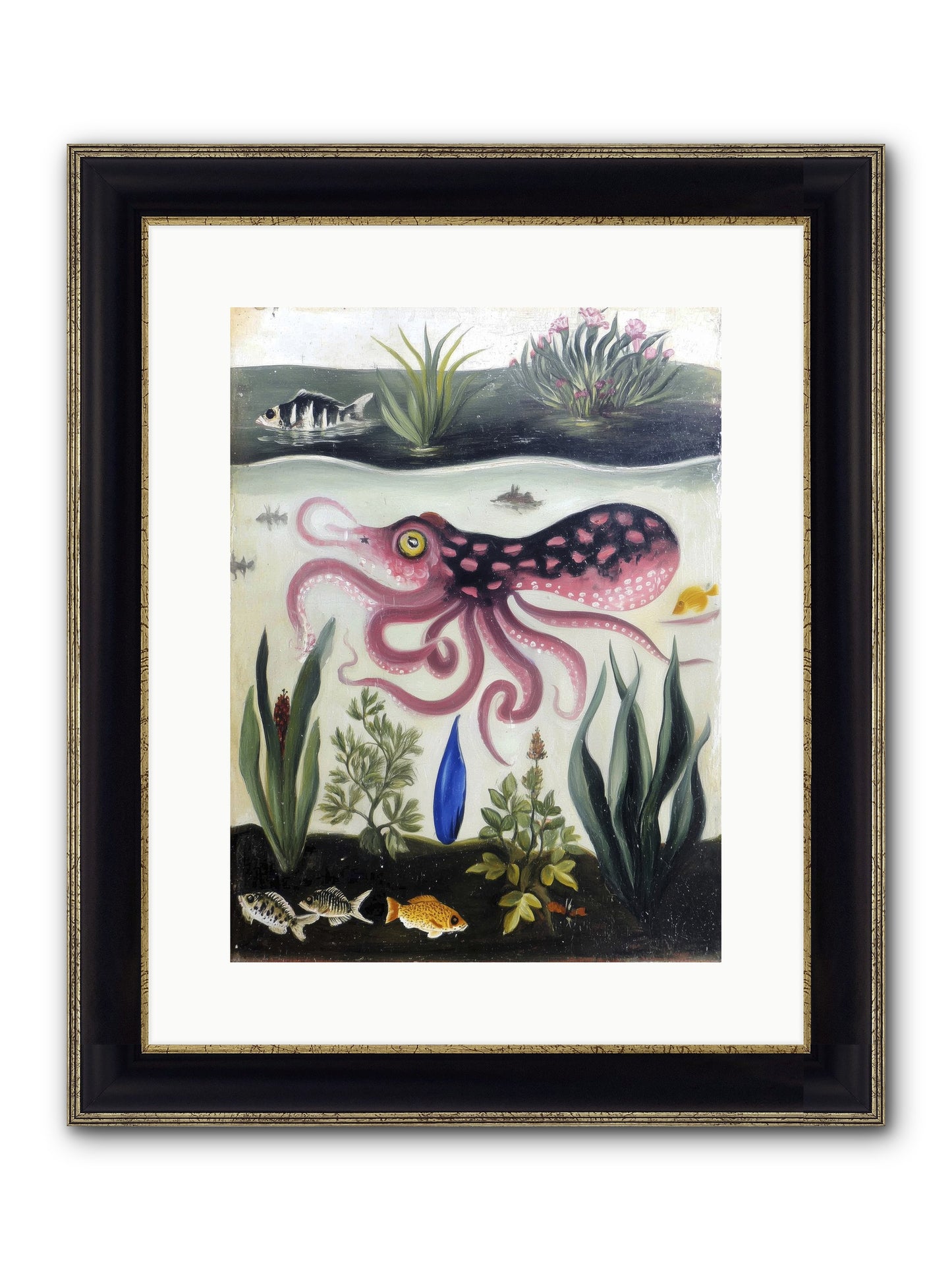 Ink Spell Framed Print - Black & Gold 12x16
