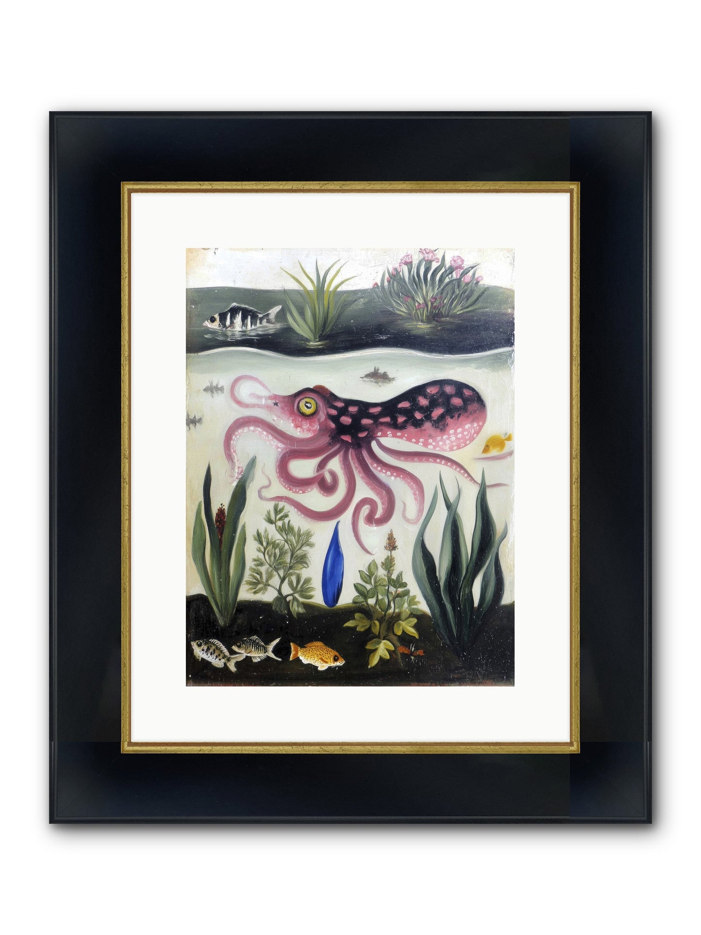 Ink Spell Framed Print - Wide Black w/Gold 12x16