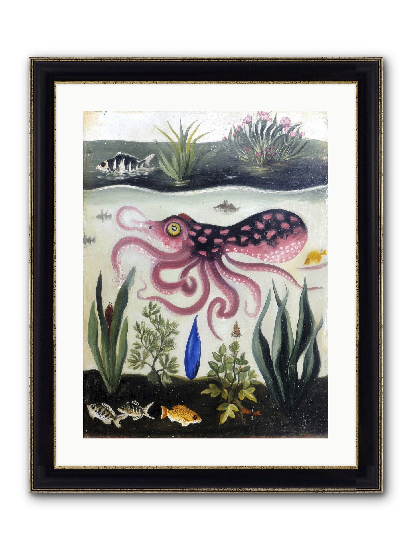 Ink Spell Framed Print - Black & Gold 18x24