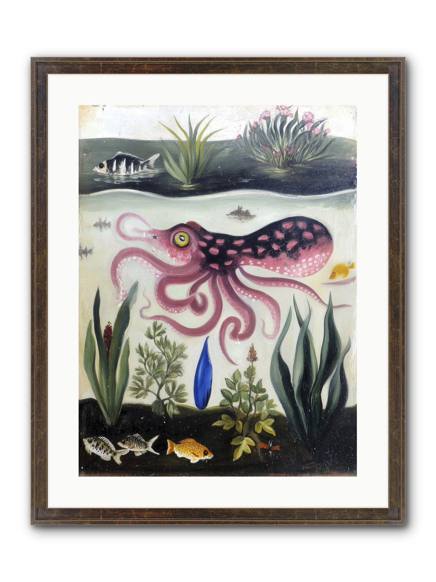 Ink Spell Framed Print - Slimwoods Black/Gold 18x24