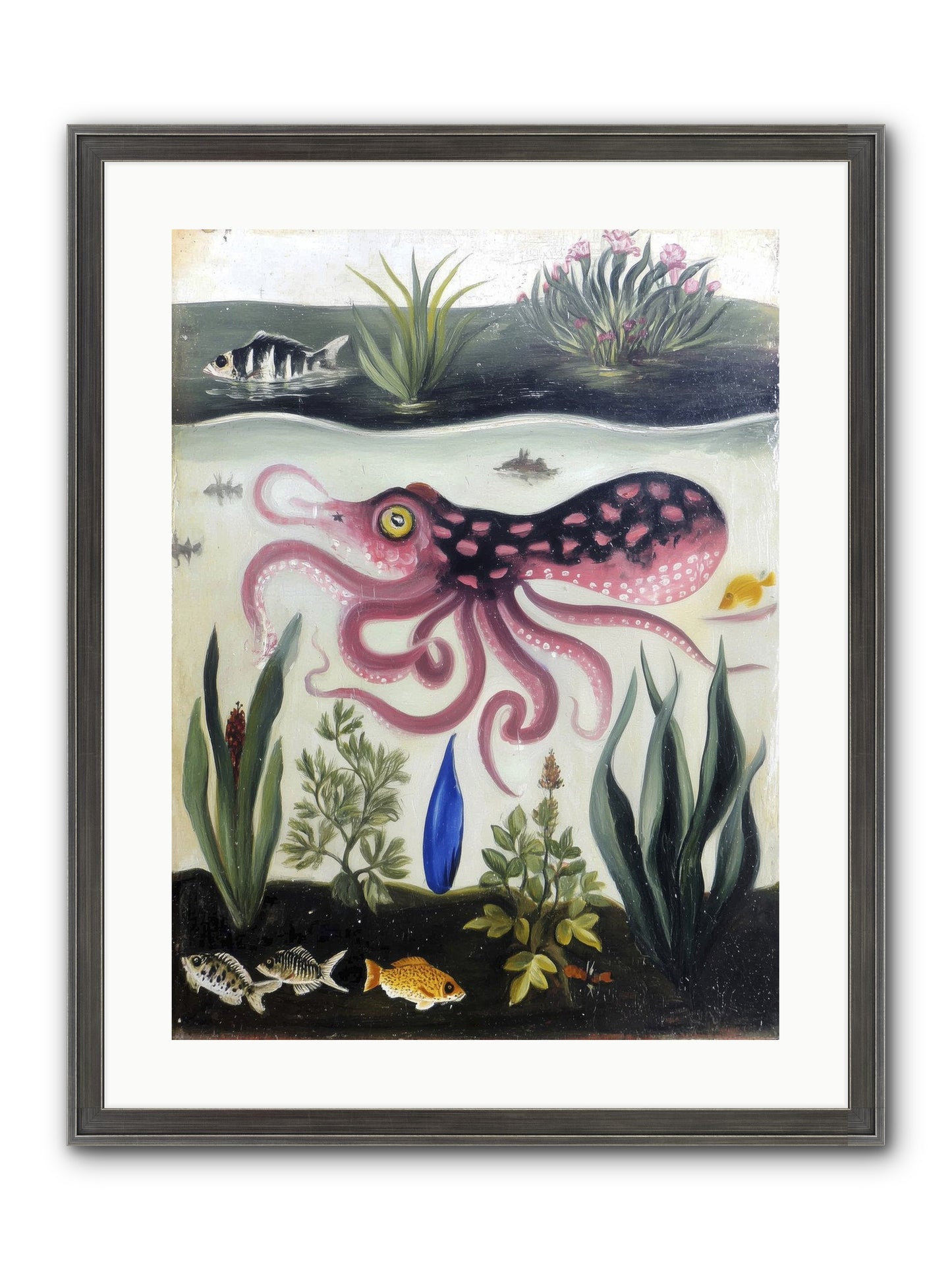 Ink Spell Framed Print - Slimwoods Black/Silver 18x24