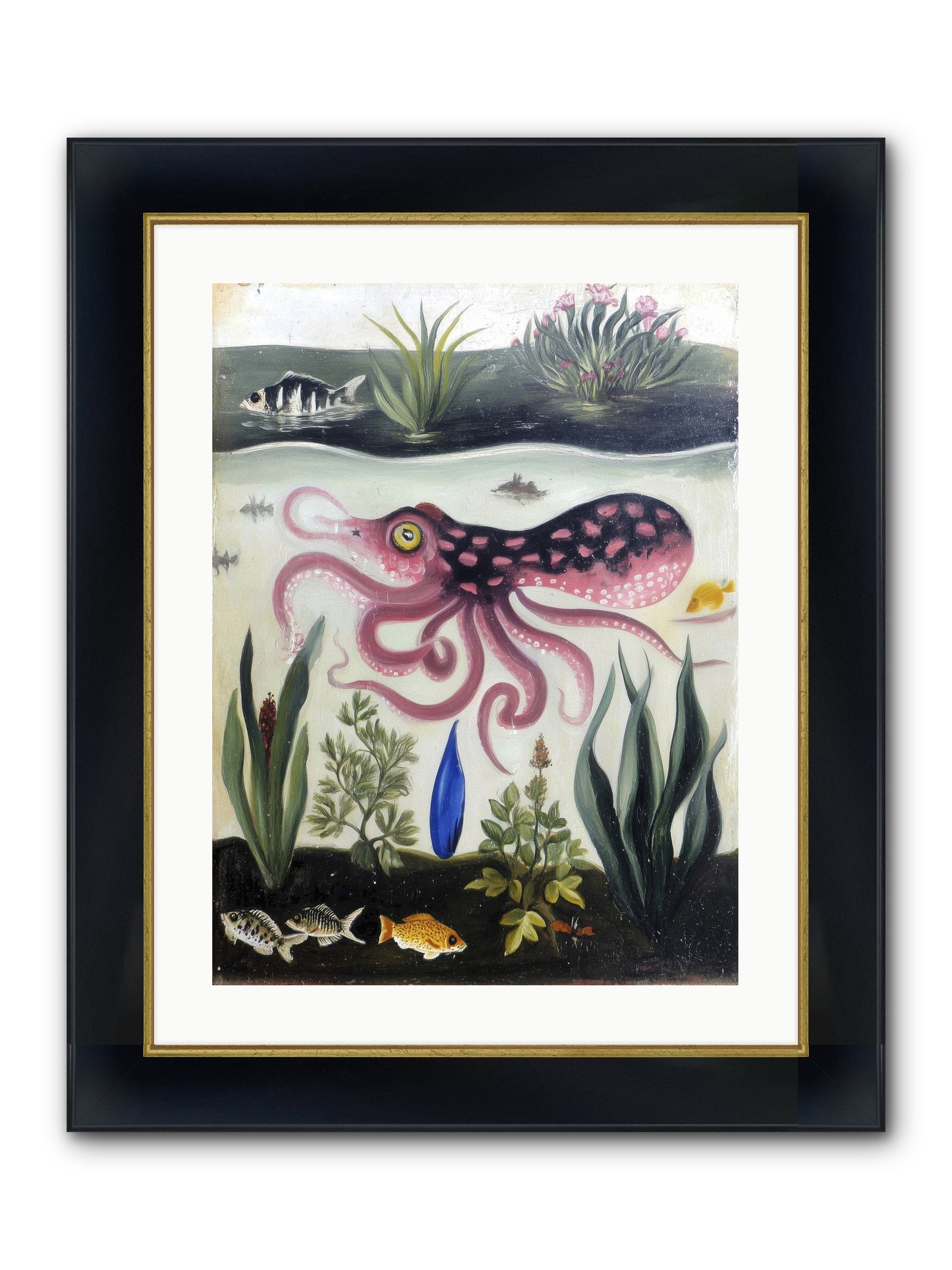 Ink Spell Framed Print - Wide Black w/Gold 18x24