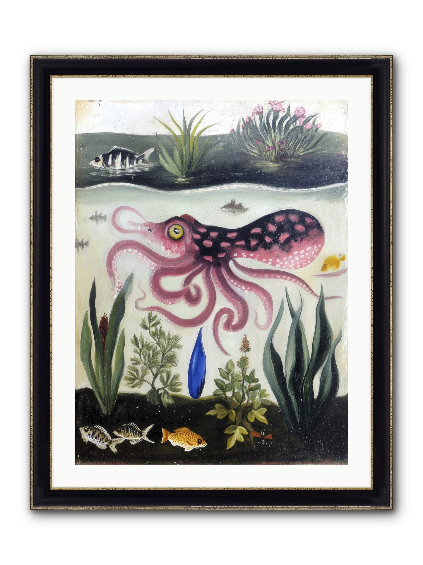 Ink Spell Framed Print - Black & Gold 24x32