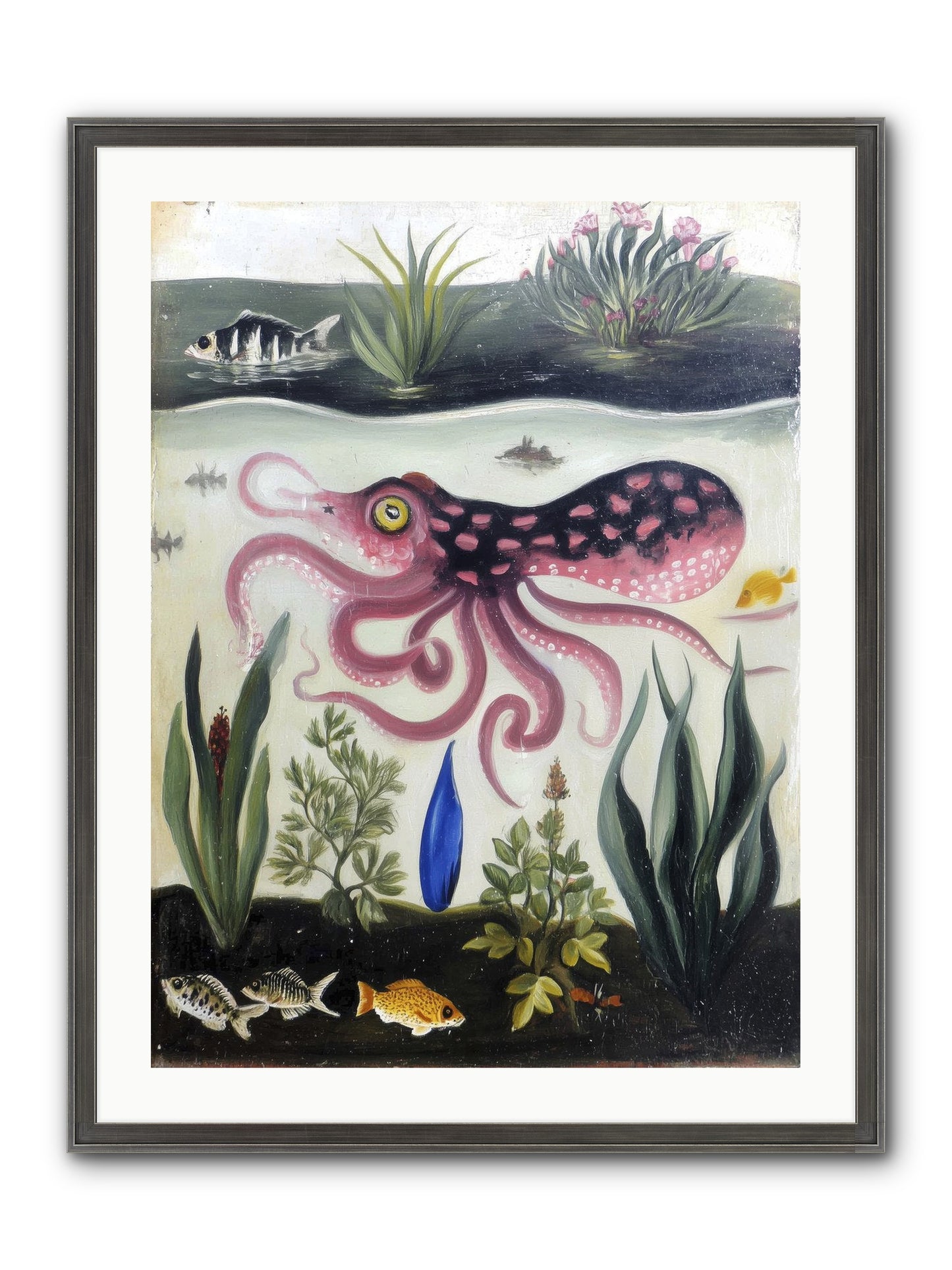 Ink Spell Framed Print - Slimwoods Black/Silver 24x32