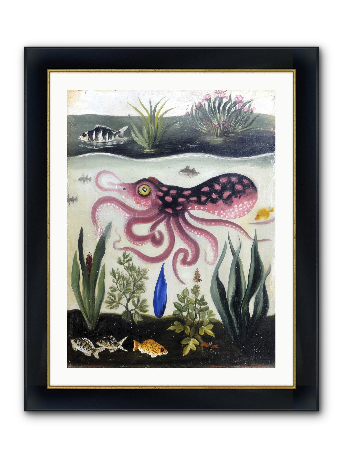 Ink Spell Framed Print - Wide Black w/Gold 24x32
