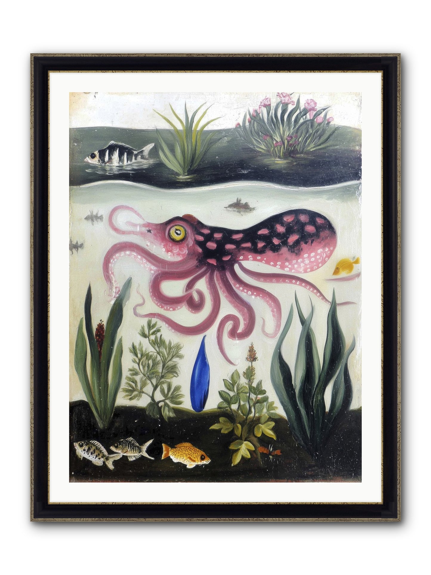 Ink Spell Framed Print - Black & Gold 30x40