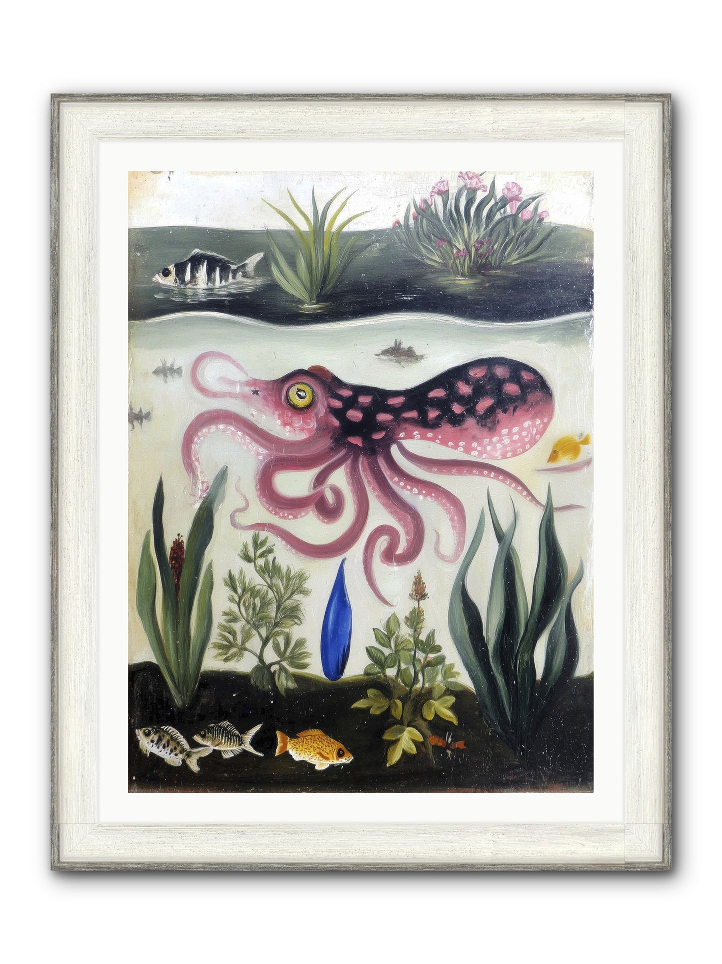 Ink Spell Framed Print - Driftwood White 30x40