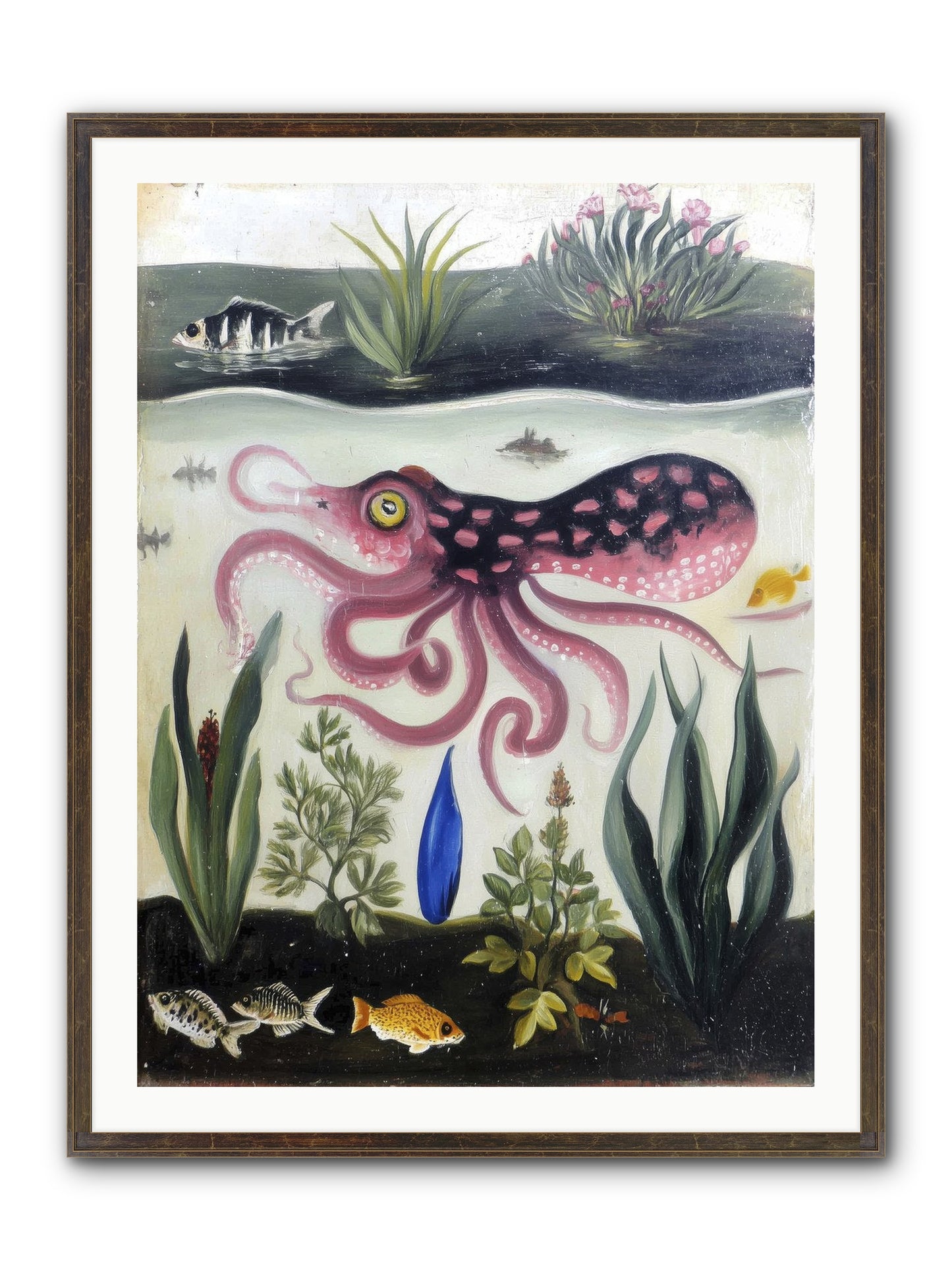 Ink Spell Framed Print - Slimwoods Black/Gold 30x40