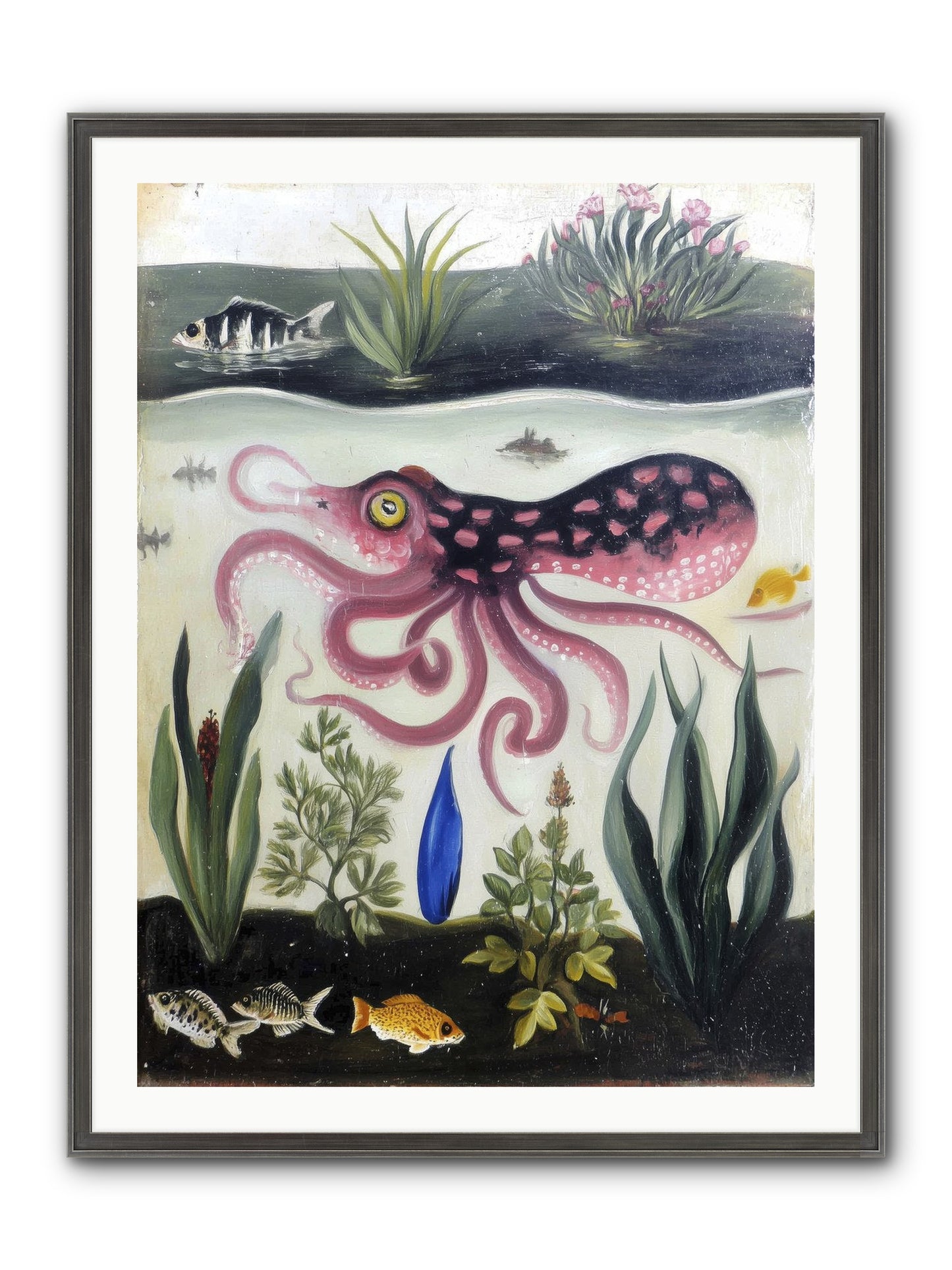 Ink Spell Framed Print - Slimwoods Black/Silver 30x40