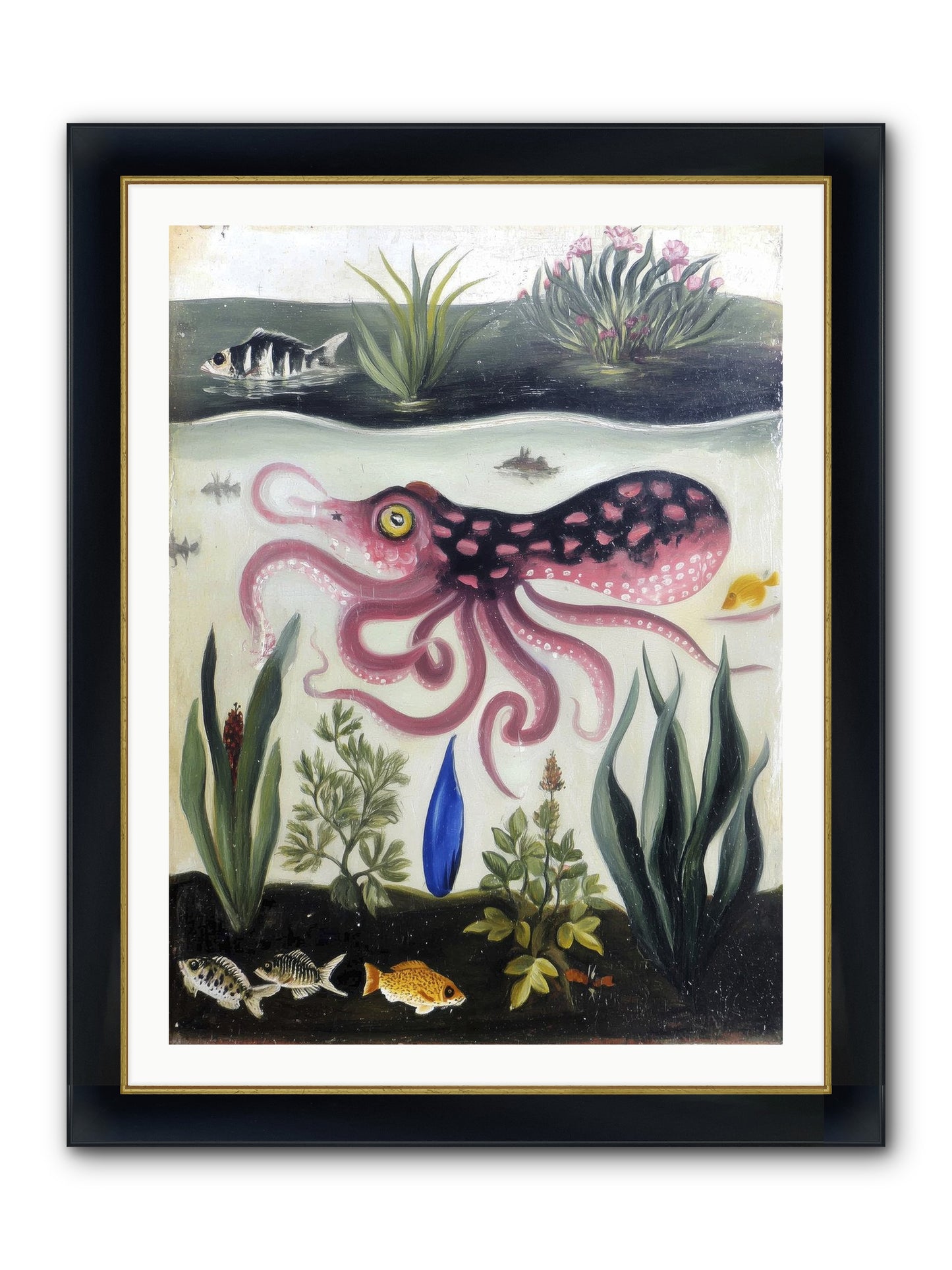Ink Spell Framed Print - Wide Black w/Gold 30x40