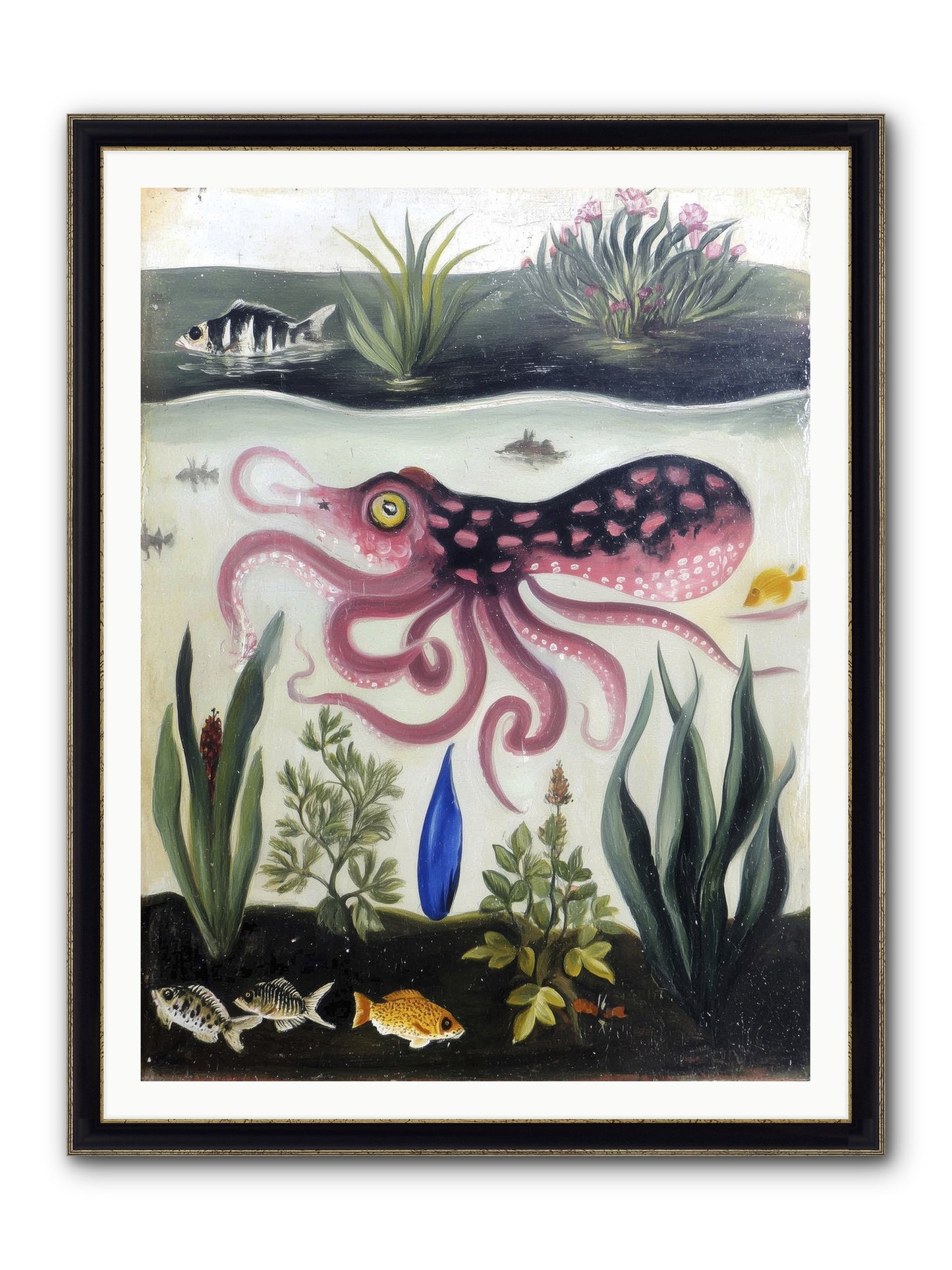 Ink Spell Framed Print - Black & Gold 36x48