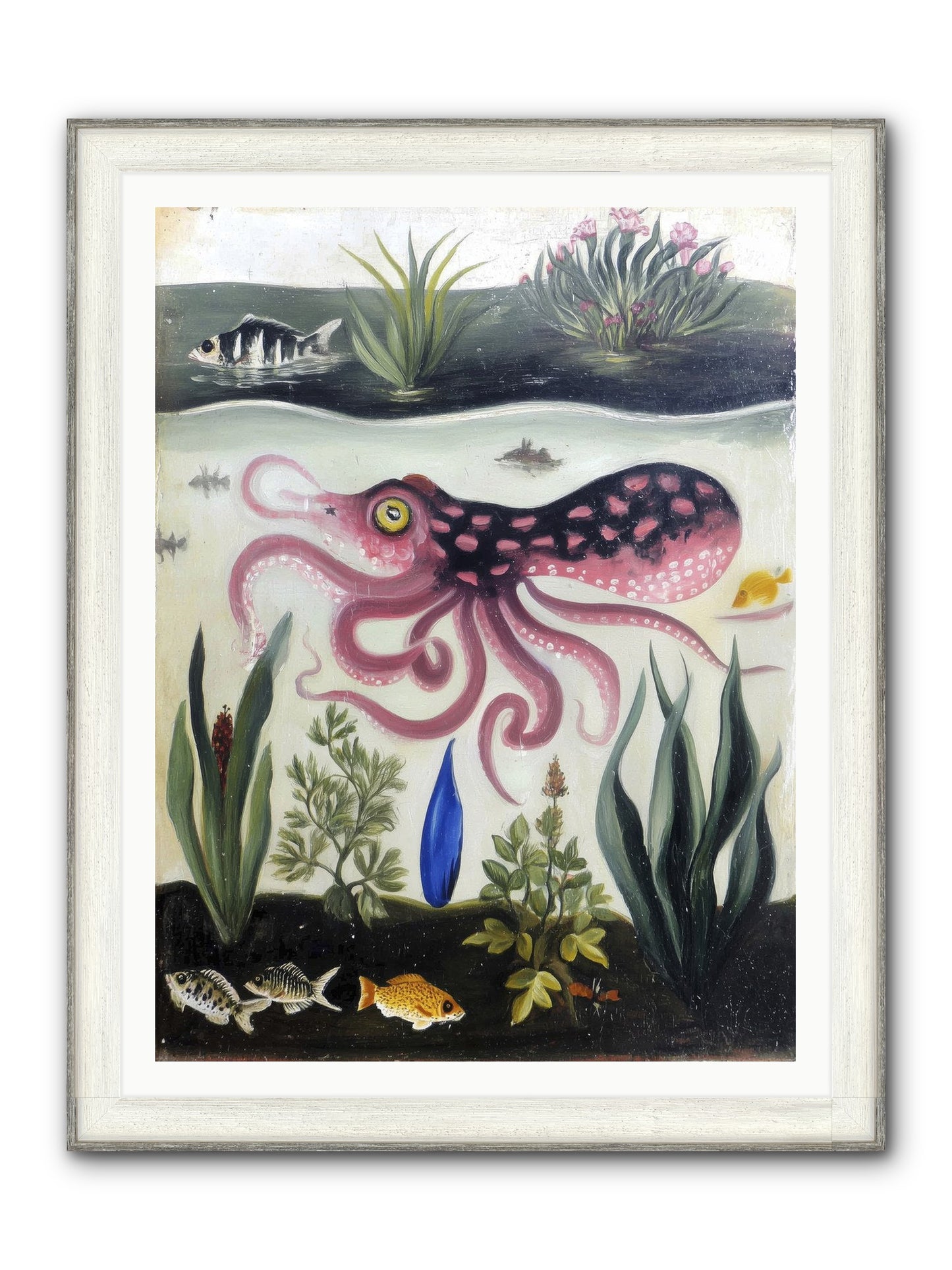 Ink Spell Framed Print - Driftwood White 36x48