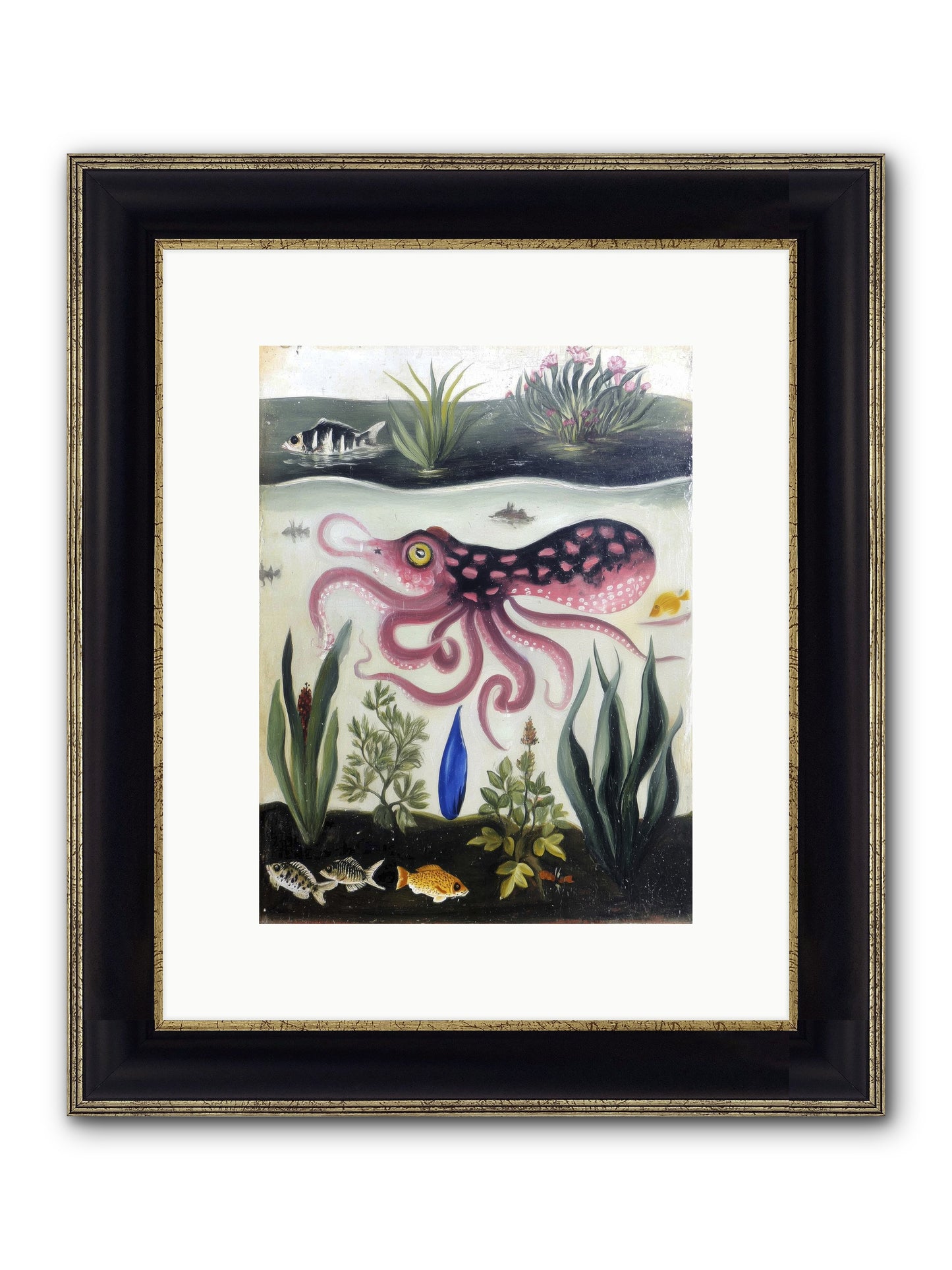Ink Spell Framed Print - Black & Gold 9x12