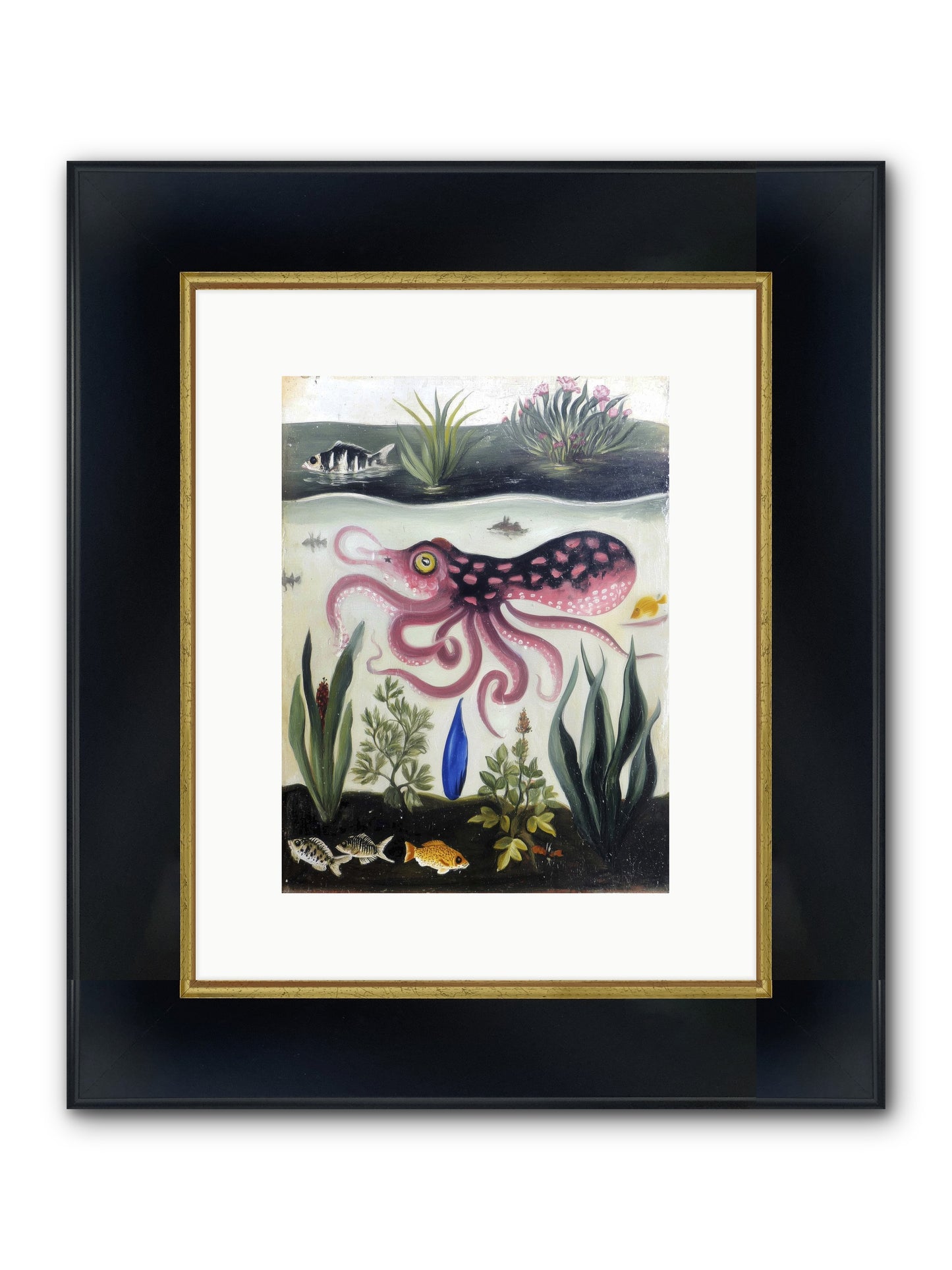 Ink Spell Framed Print - Wide Black w/Gold 9x12
