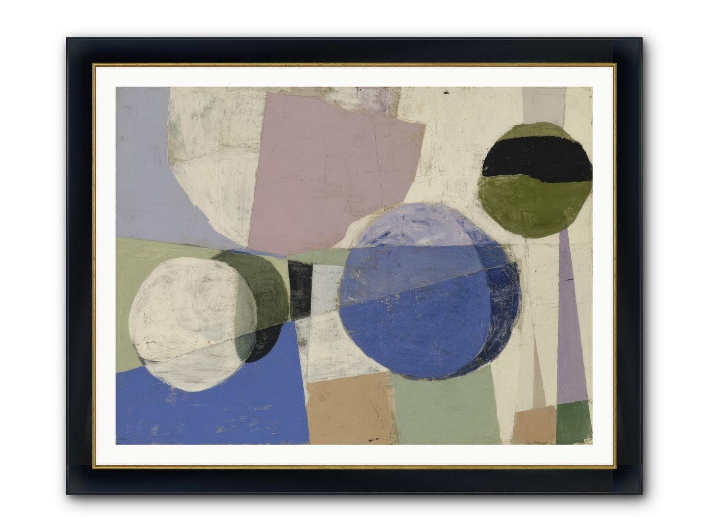 Inner Landscape Framed Print - Wide Black w/Gold 48x36