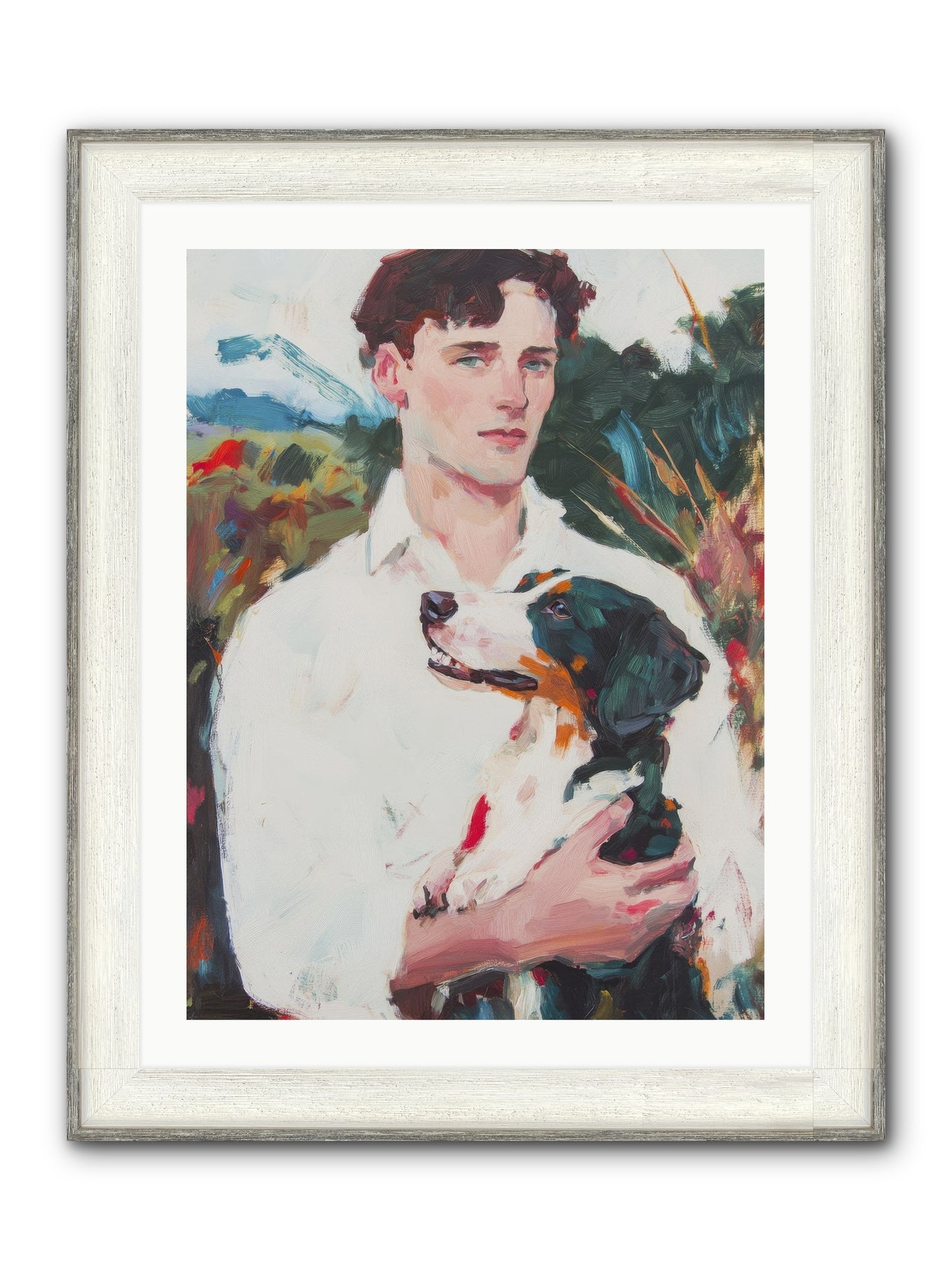 Inseparable Wanderers Framed Print - Driftwood White 24x32