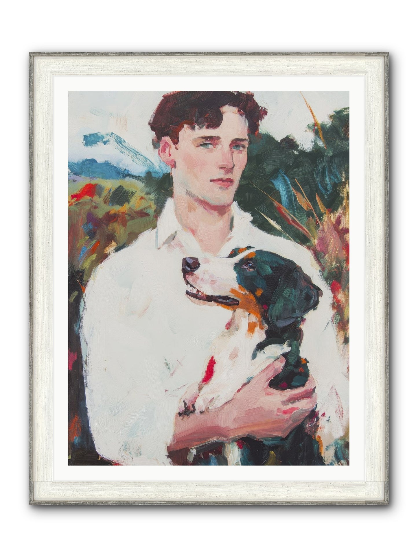 Inseparable Wanderers Framed Print - Driftwood White 36x48