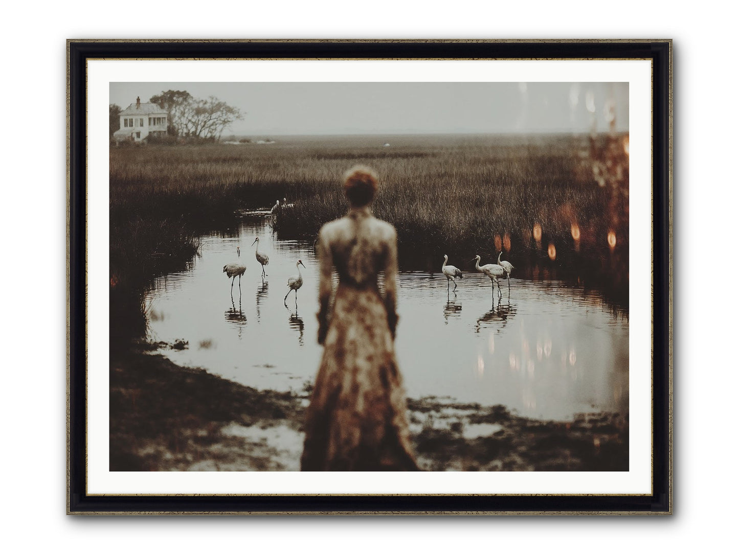 Instructions for Flight Framed Print - Black & Gold 48x36