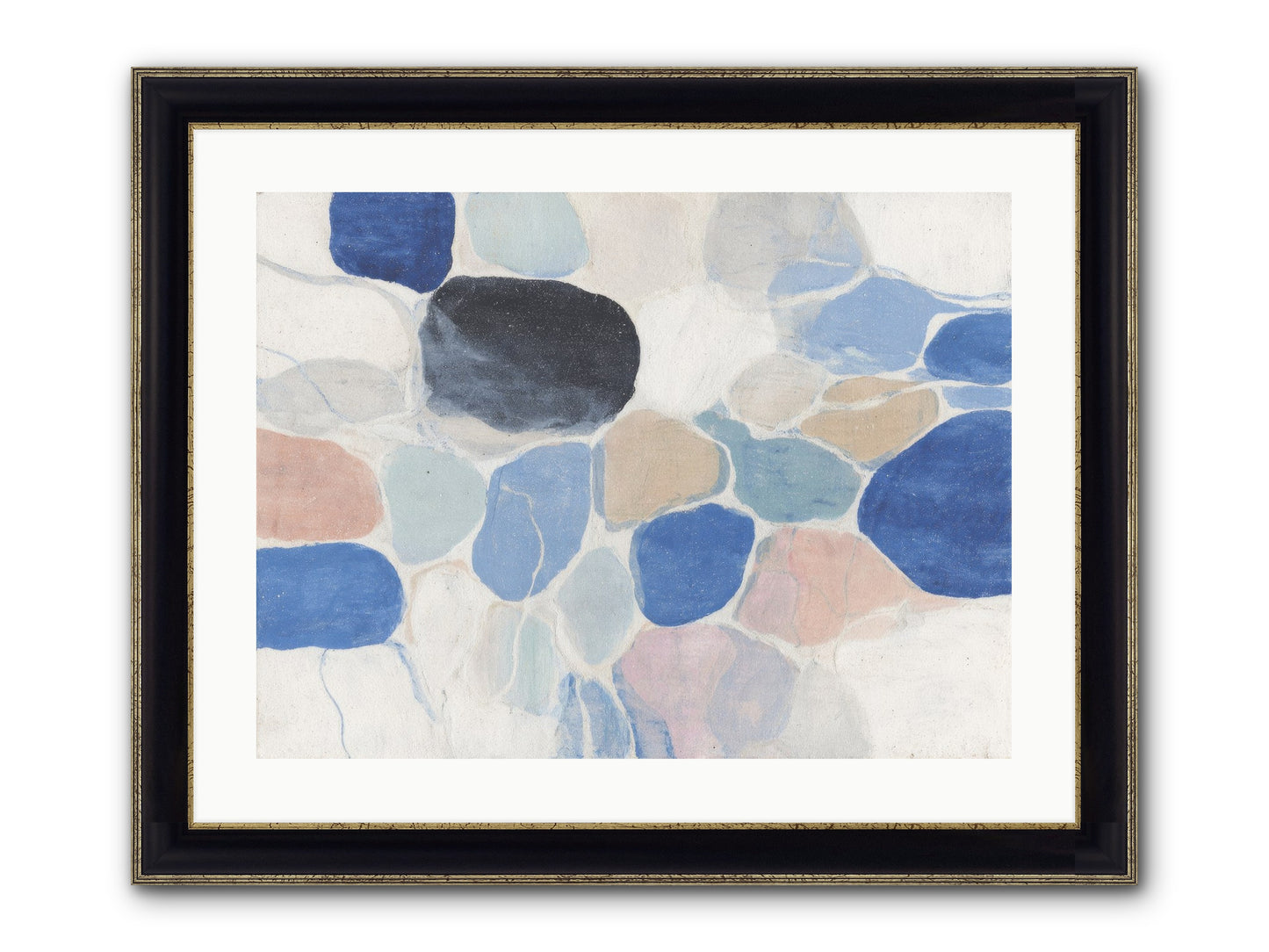 Interwoven Silence Framed Print - Black & Gold 24x18