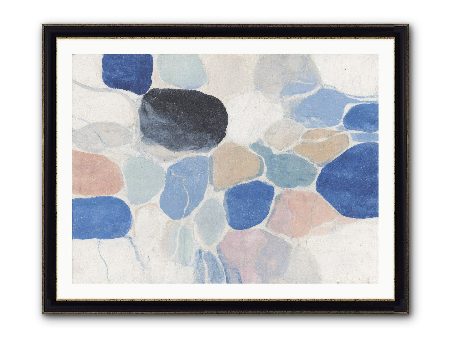 Interwoven Silence Framed Print - Black & Gold 40x30