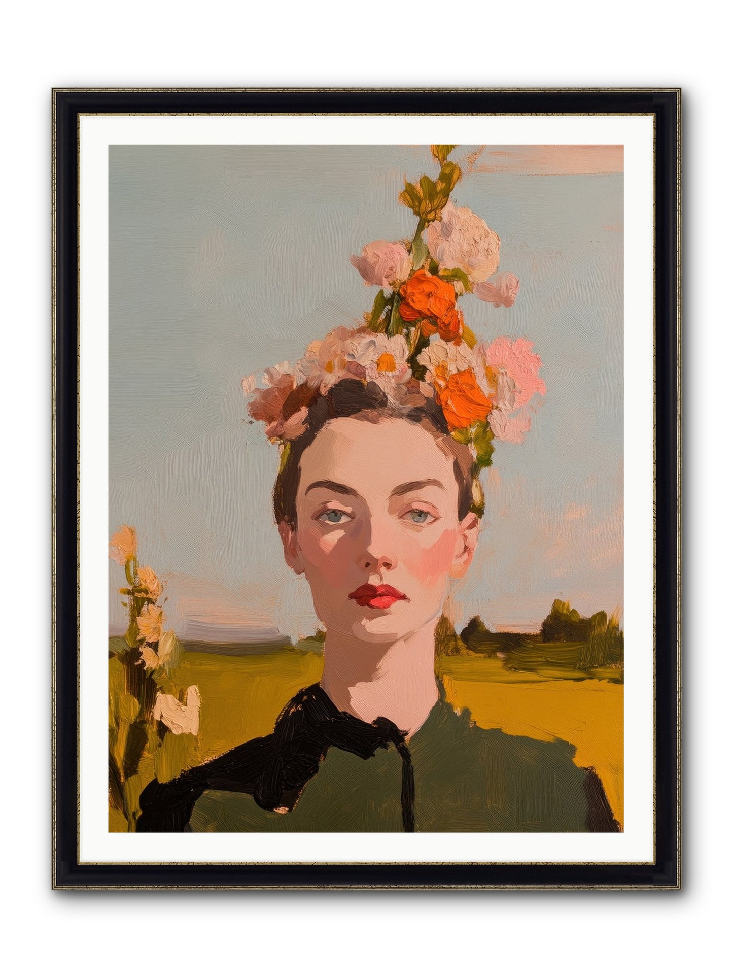 Intuitive Maverick Framed Print - Black & Gold 36x48