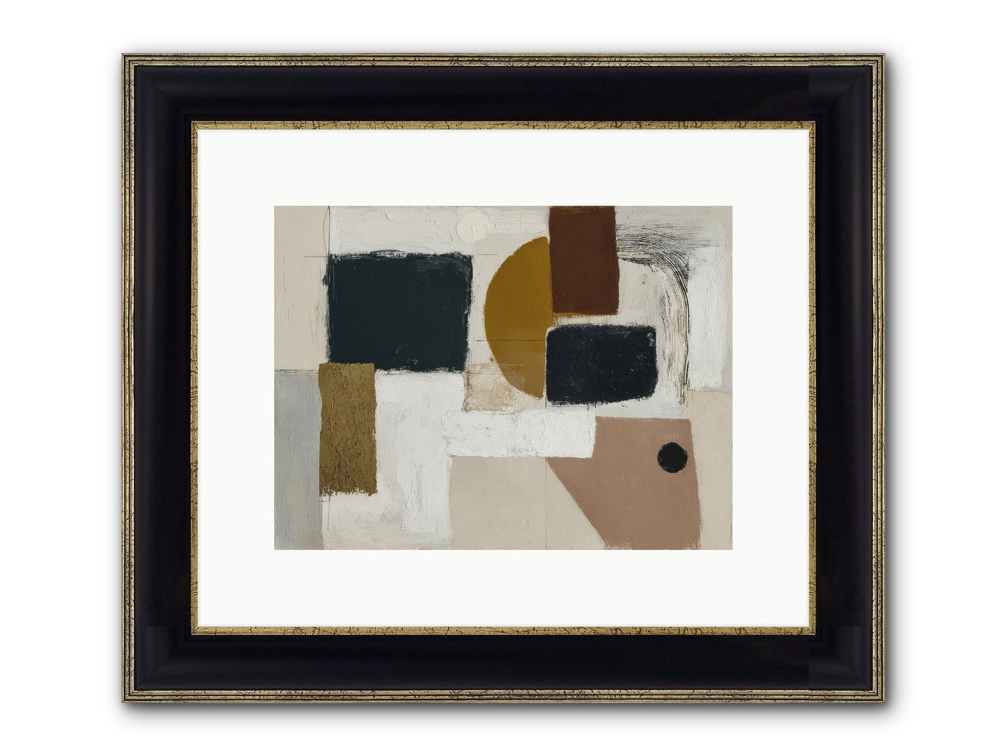 Invisible Thread Framed Print - Black & Gold 12x9