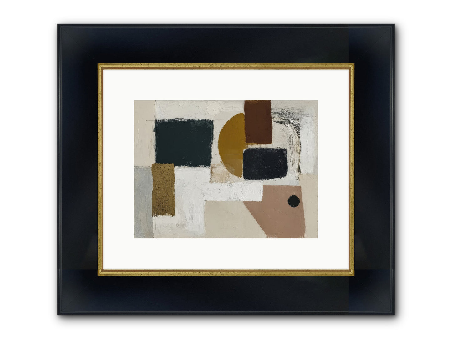 Invisible Thread Framed Print - Wide Black w/Gold 12x9