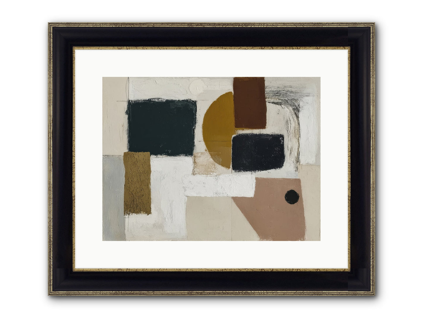 Invisible Thread Framed Print - Black & Gold 16x12