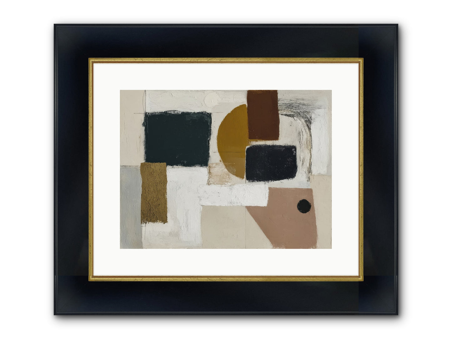 Invisible Thread Framed Print - Wide Black w/Gold 16x12