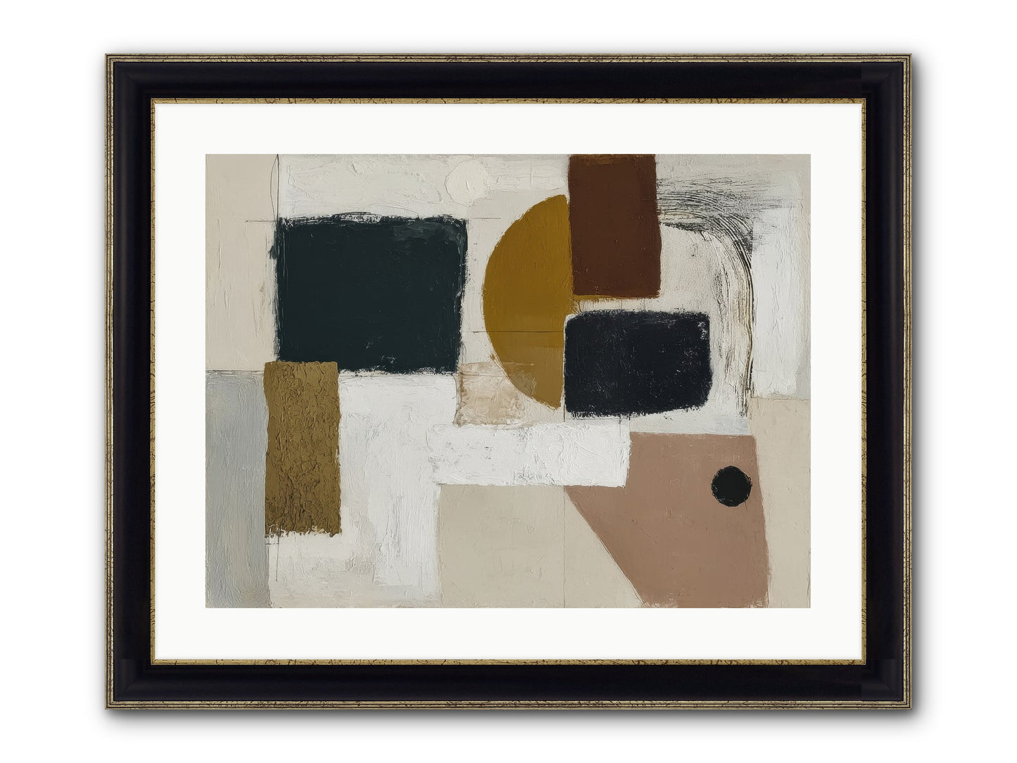 Invisible Thread Framed Print - Black & Gold 24x18