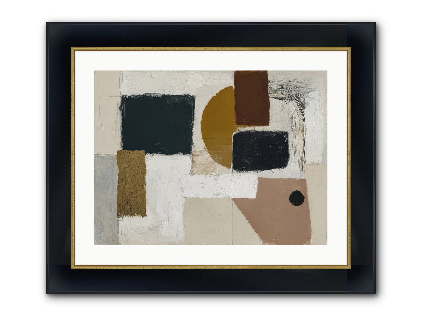 Invisible Thread Framed Print - Wide Black w/Gold 24x18