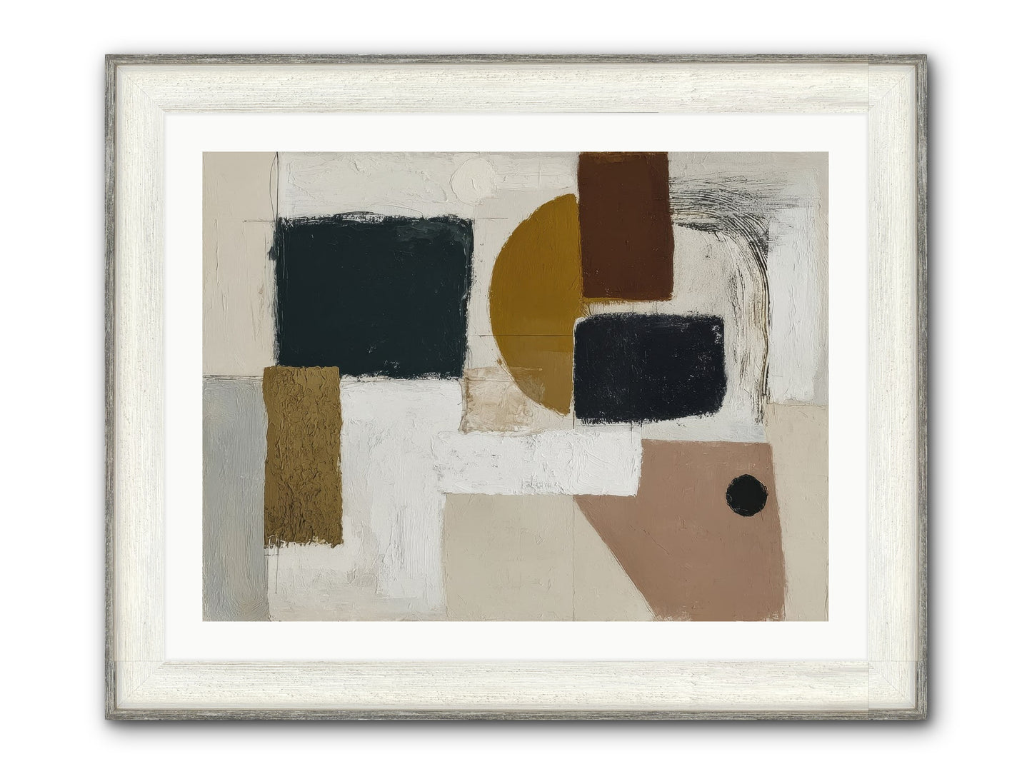 Invisible Thread Framed Print - Driftwood White 32x24